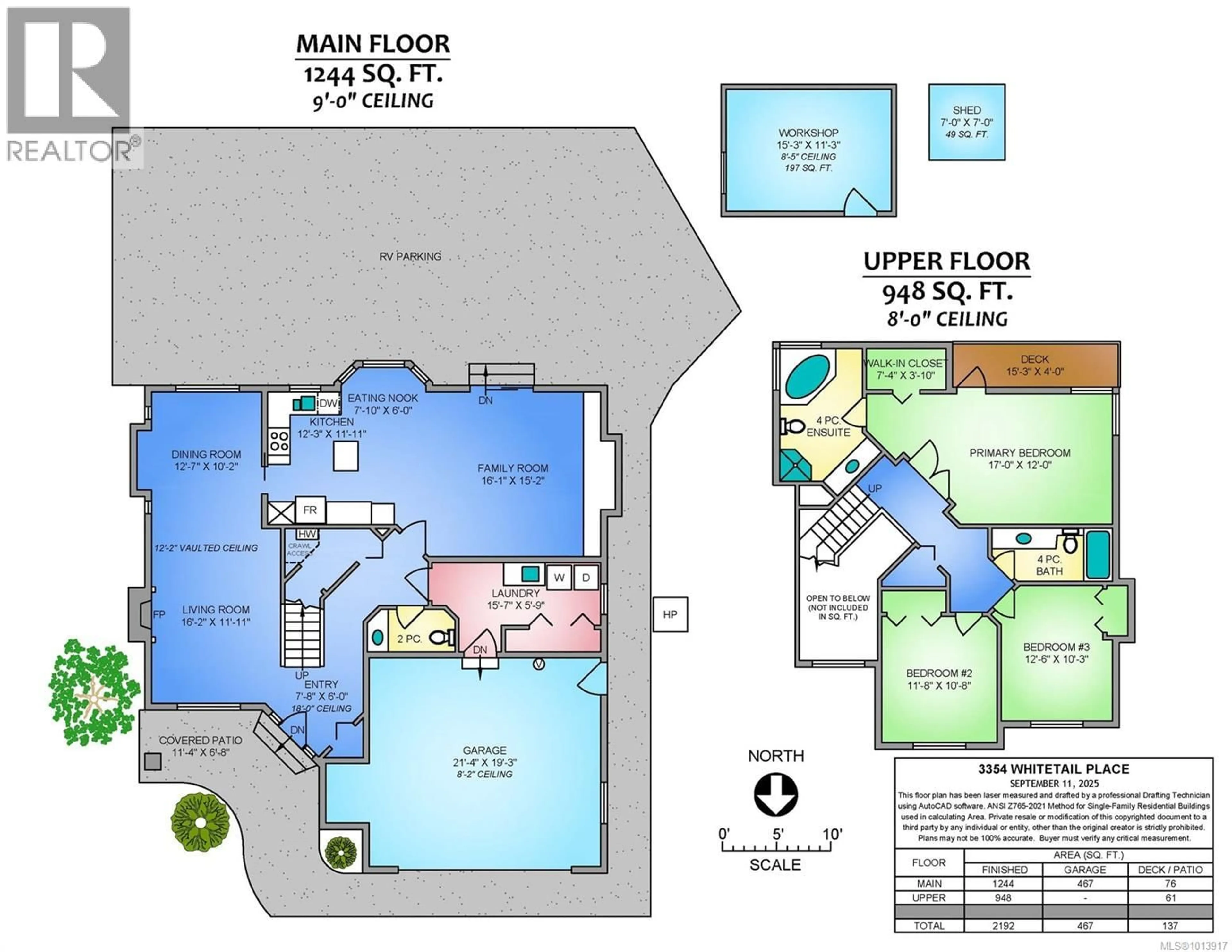 Floor plan for 3354 WHITETAIL PLACE, Nanaimo British Columbia V9T6M5
