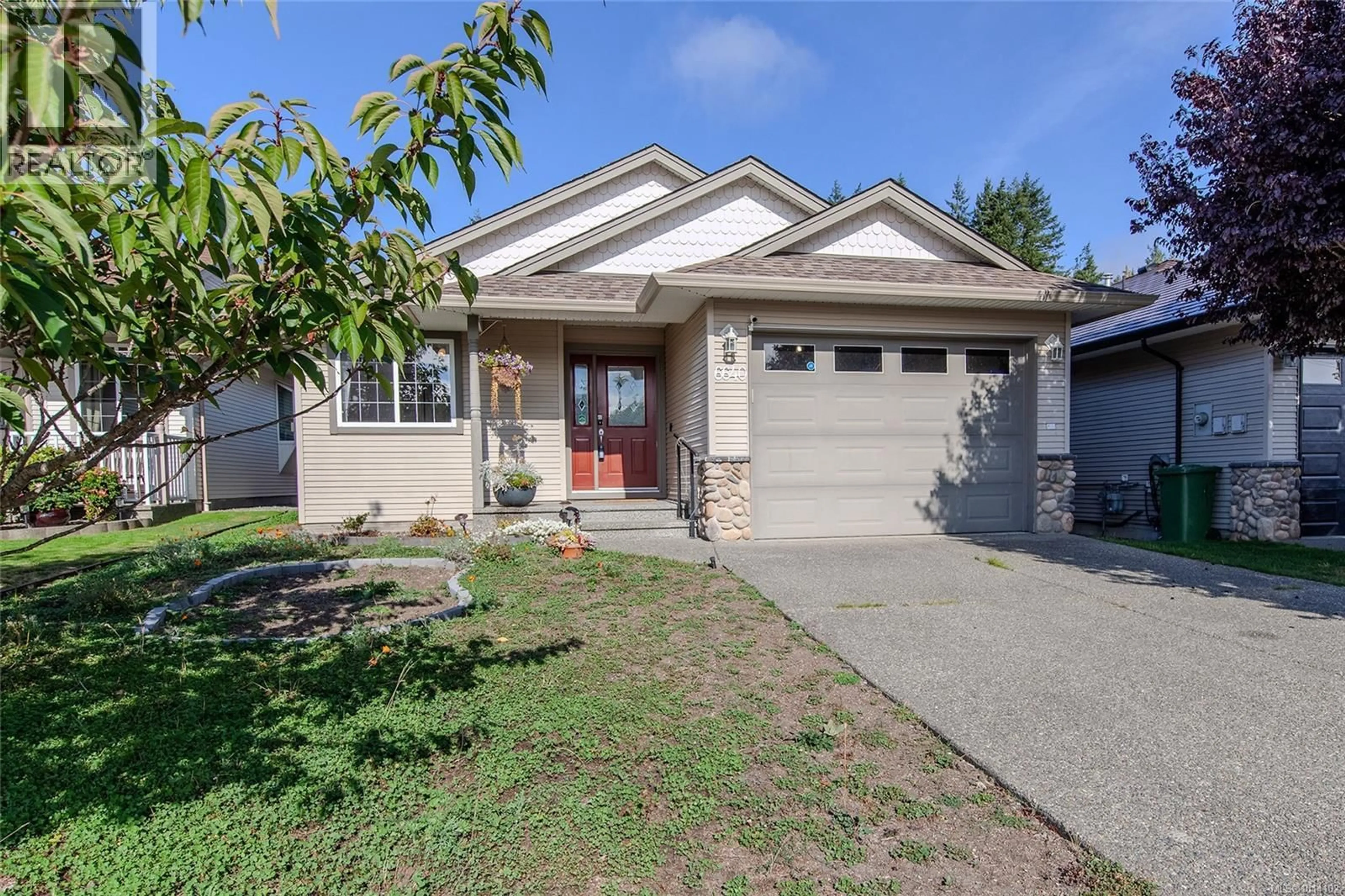 Home with vinyl exterior material, street for 6640 ACREMAN PLACE, Sooke British Columbia V9Z0V9