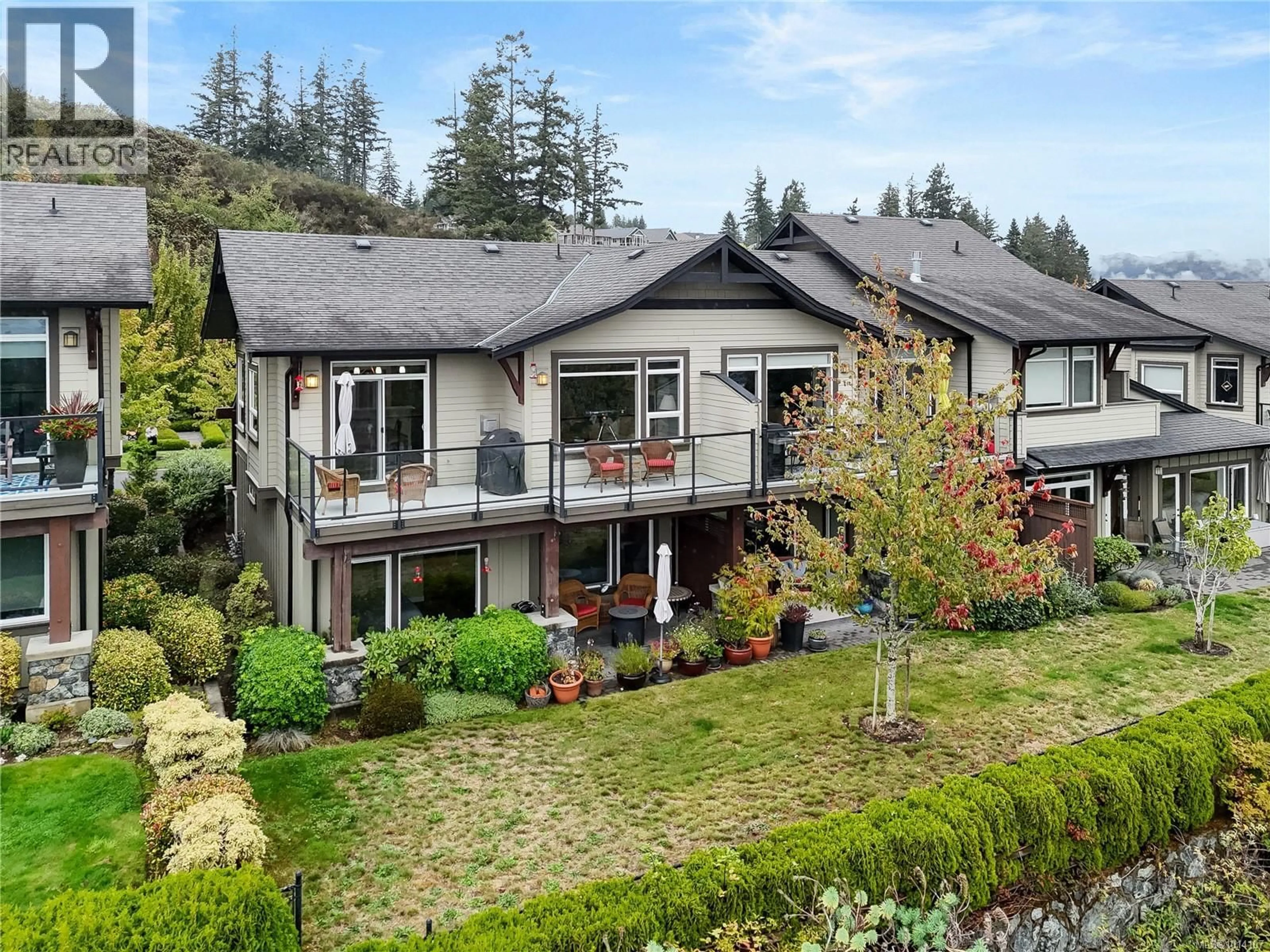 A pic from outside/outdoor area/front of a property/back of a property/a pic from drone, mountain view for 403 - 2234 STONE CREEK PLACE, Sooke British Columbia V9Z1J7