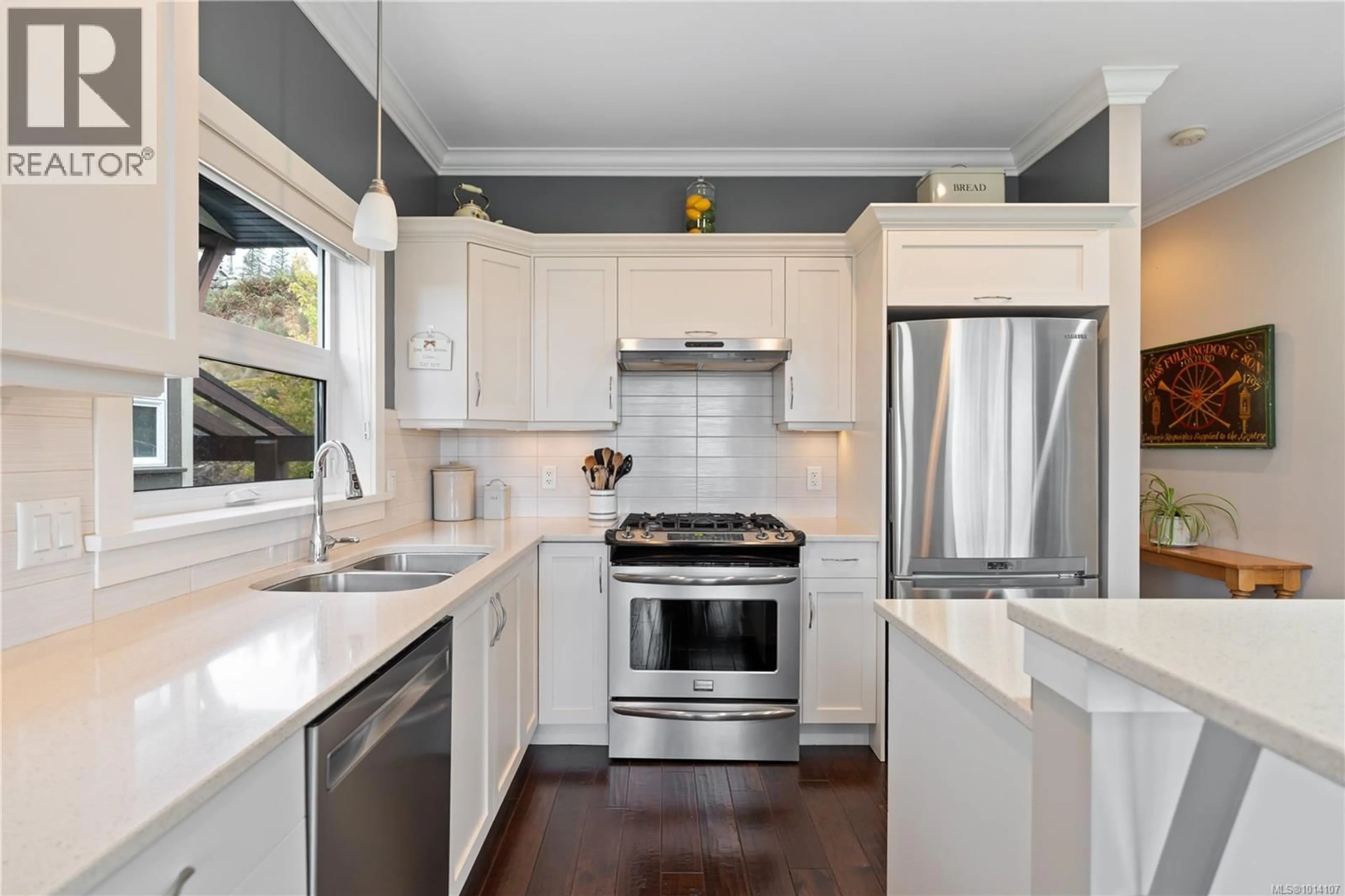 Contemporary kitchen, ceramic/tile floor for 403 - 2234 STONE CREEK PLACE, Sooke British Columbia V9Z1J7