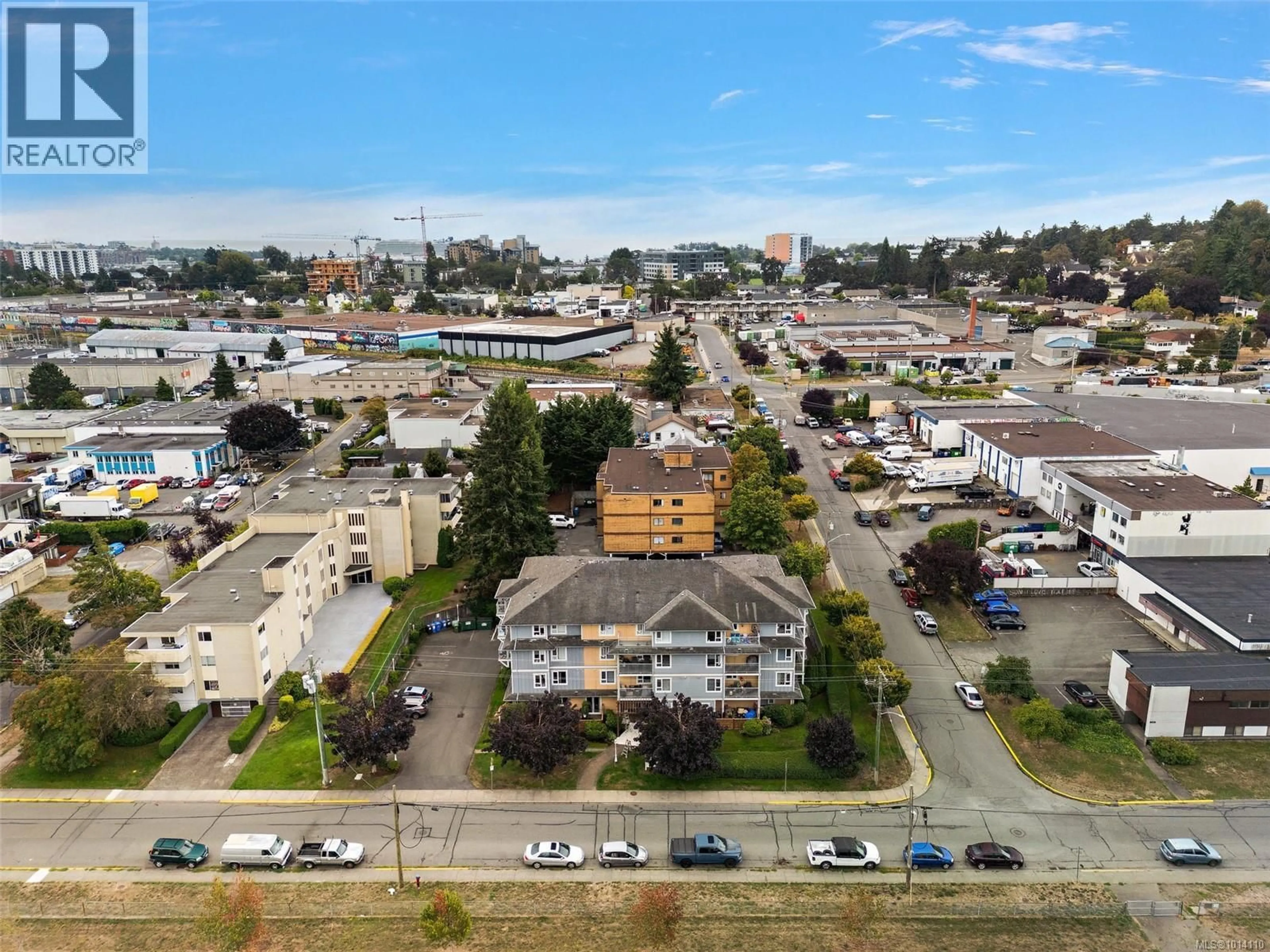A pic from outside/outdoor area/front of a property/back of a property/a pic from drone, street for 205 - 885 ELLERY STREET, Esquimalt British Columbia V9A4R8