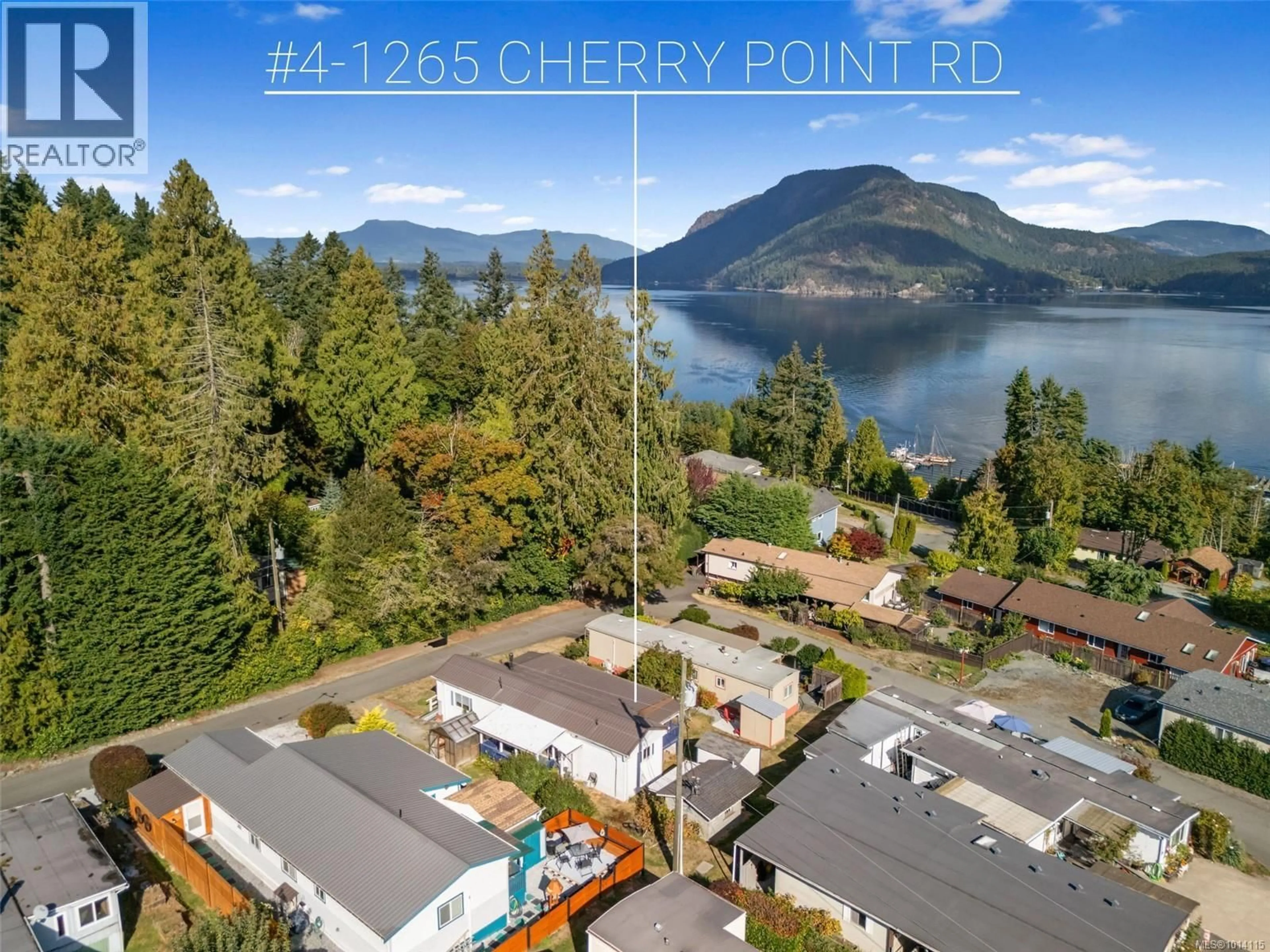 A pic from outside/outdoor area/front of a property/back of a property/a pic from drone, water/lake/river/ocean view for 4 - 1265 CHERRY POINT ROAD, Cowichan Bay British Columbia V0R1N2