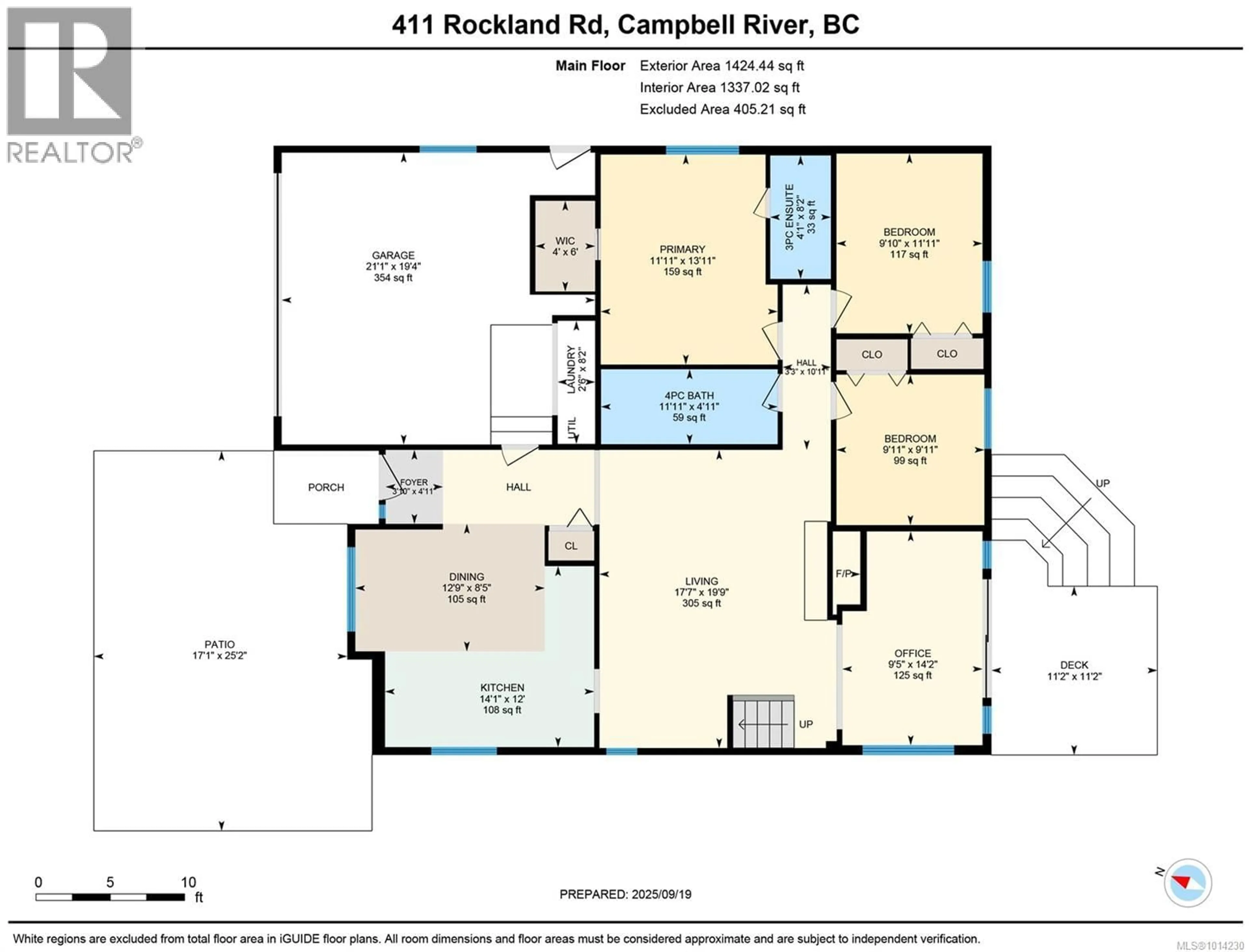 Floor plan for 411 ROCKLAND ROAD, Campbell River British Columbia V9W1N7
