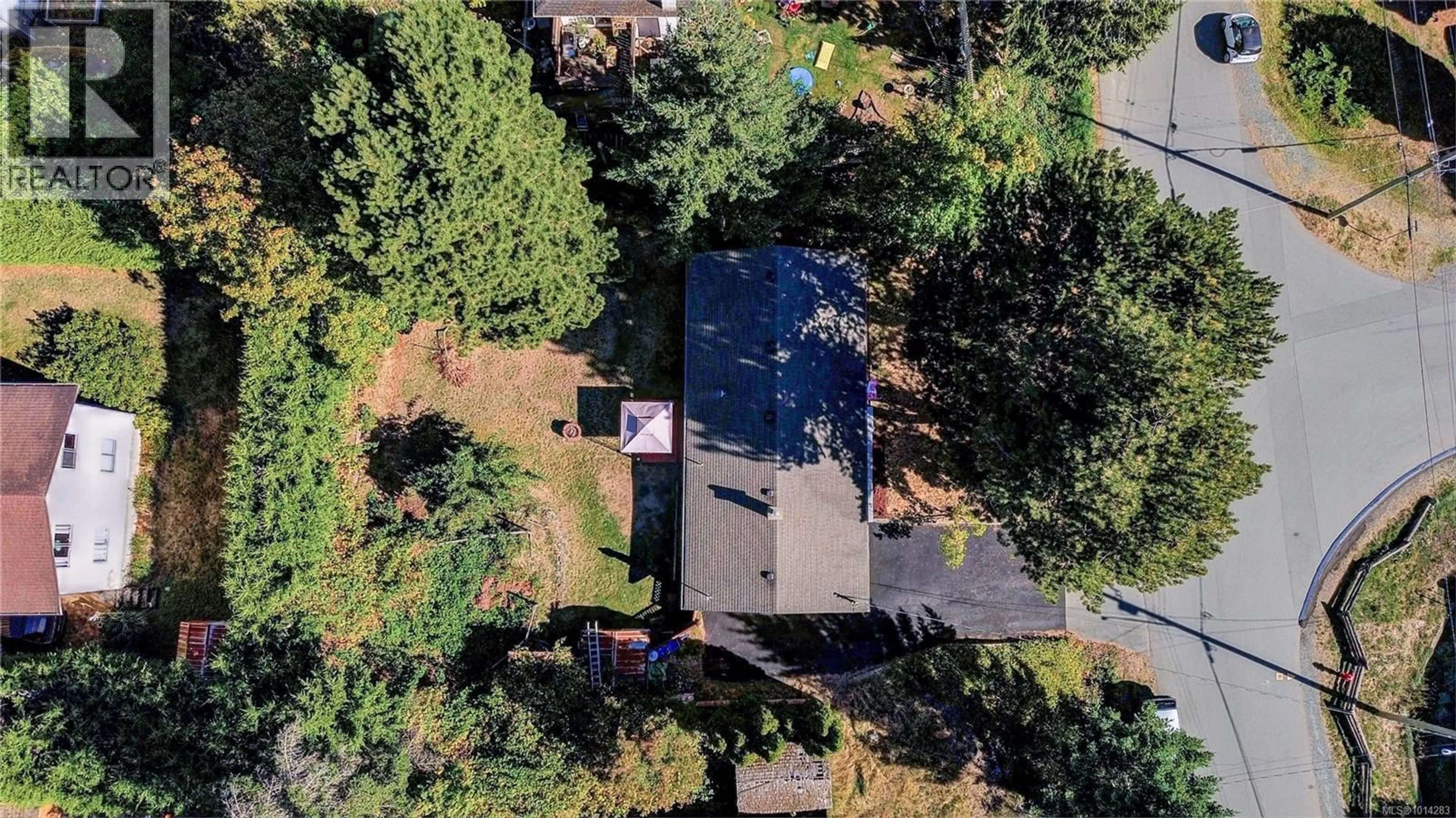 A pic from outside/outdoor area/front of a property/back of a property/a pic from drone, forest/trees view for 2338 GALENA ROAD, Sooke British Columbia V9Z0M4