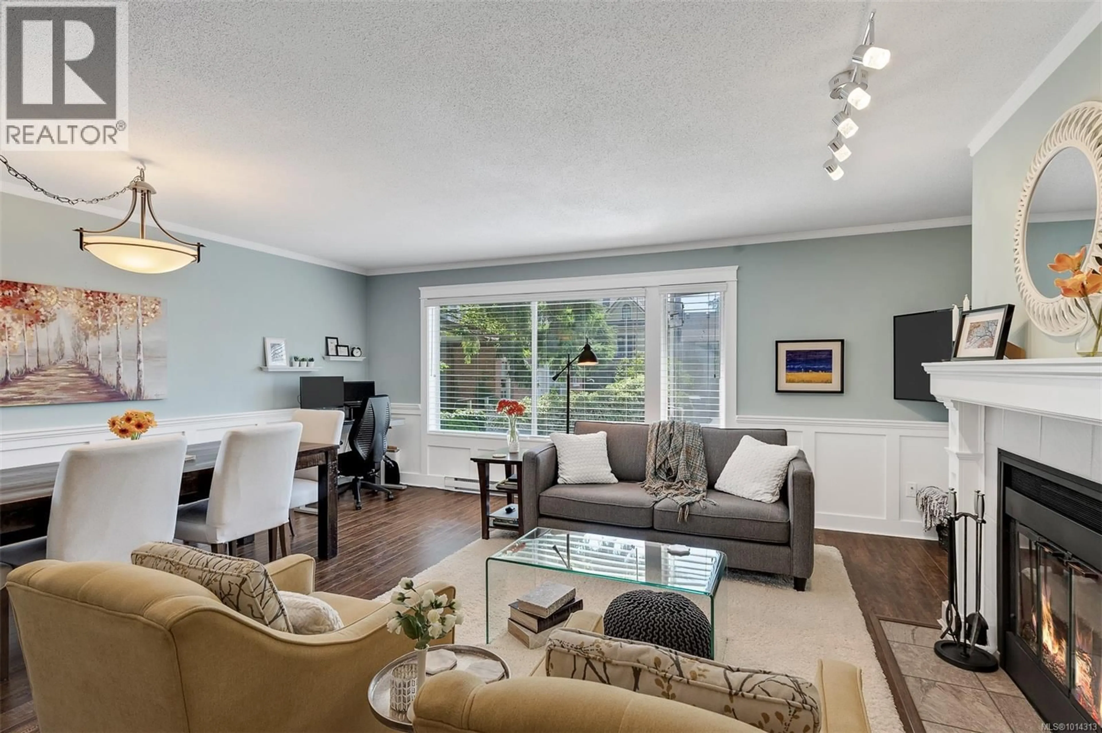 Living room with furniture, wood/laminate floor for 17 - 3008 QUADRA STREET, Victoria British Columbia V8T4G3