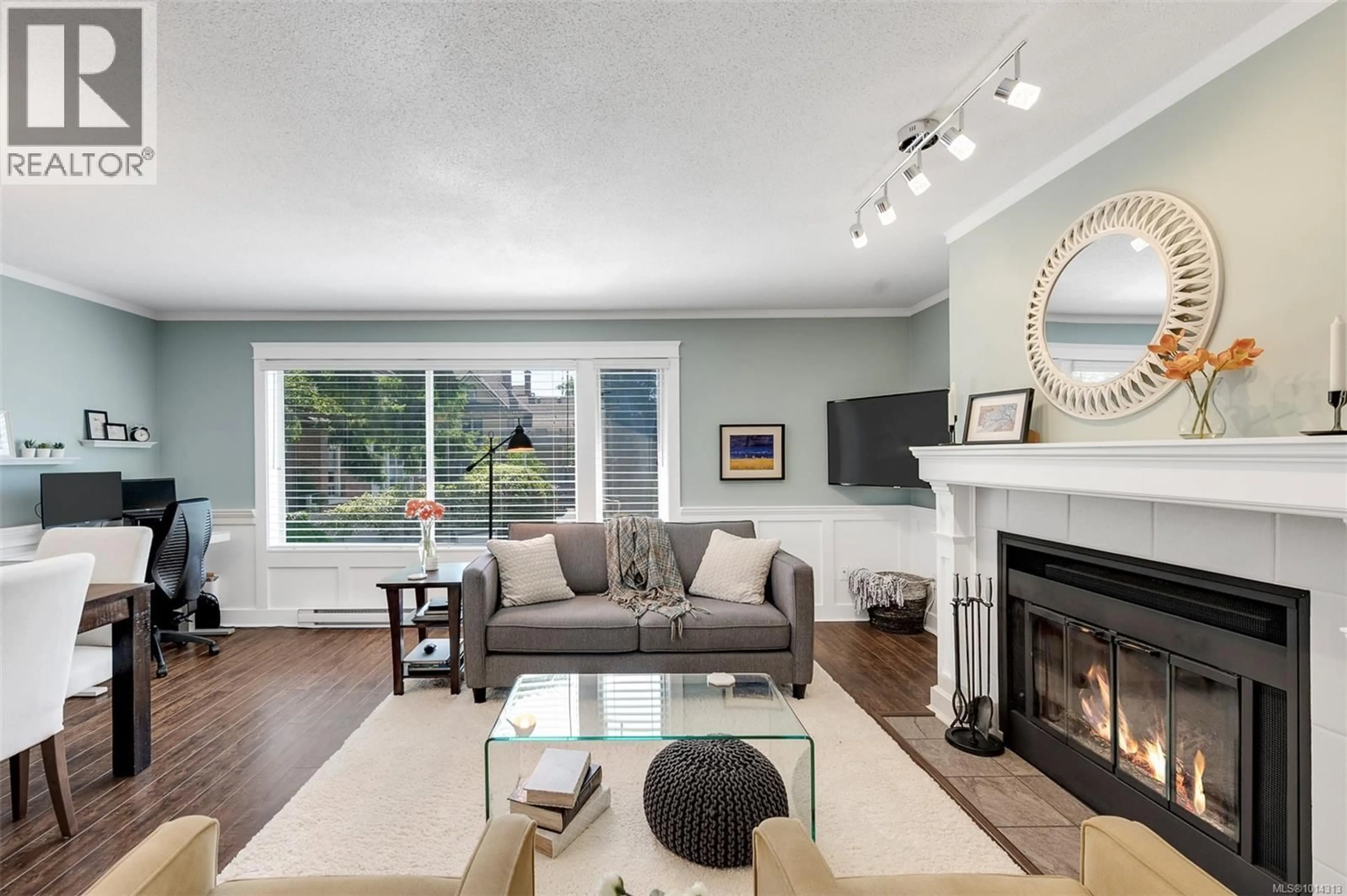Living room with furniture, wood/laminate floor for 17 - 3008 QUADRA STREET, Victoria British Columbia V8T4G3