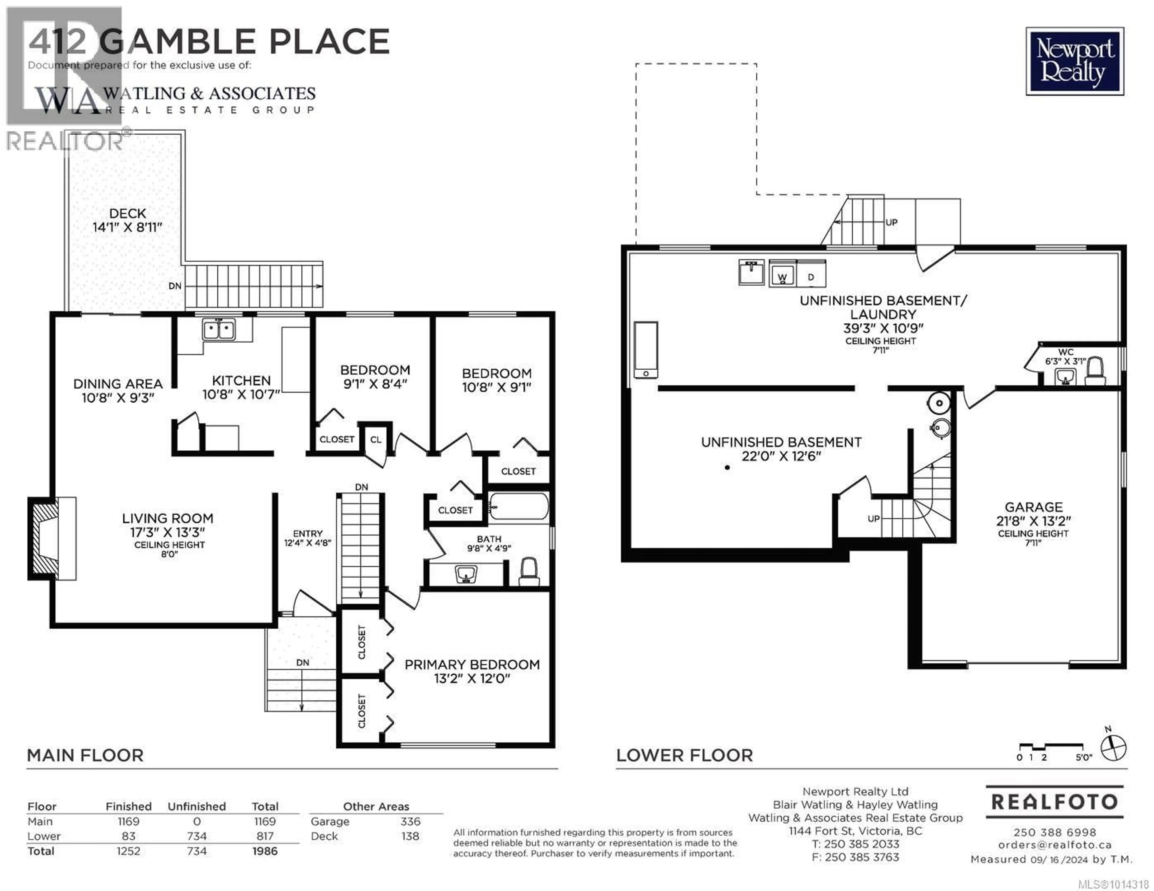 Floor plan for 412 GAMBLE PLACE, Colwood British Columbia V9B2R1