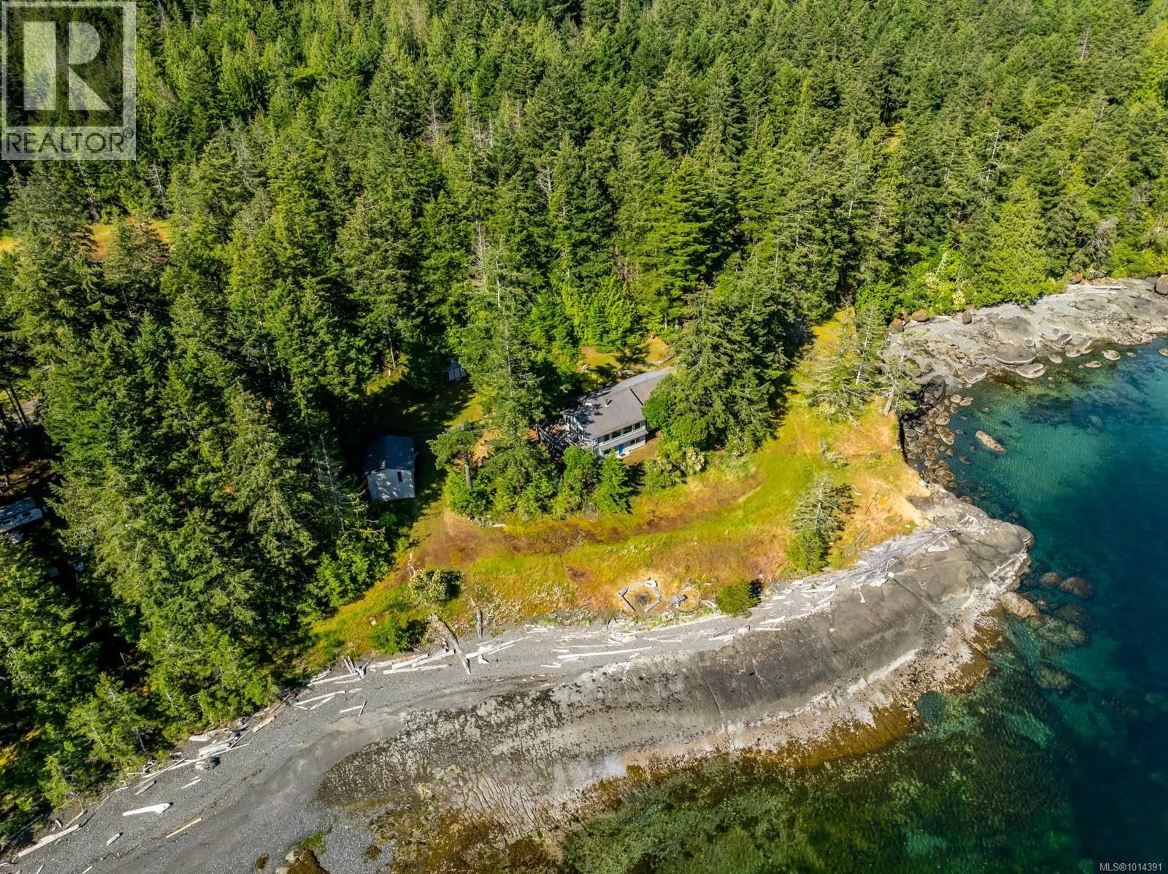 A pic from outside/outdoor area/front of a property/back of a property/a pic from drone, water/lake/river/ocean view for 4940 EAST ROAD, Denman Island British Columbia V0R1T0