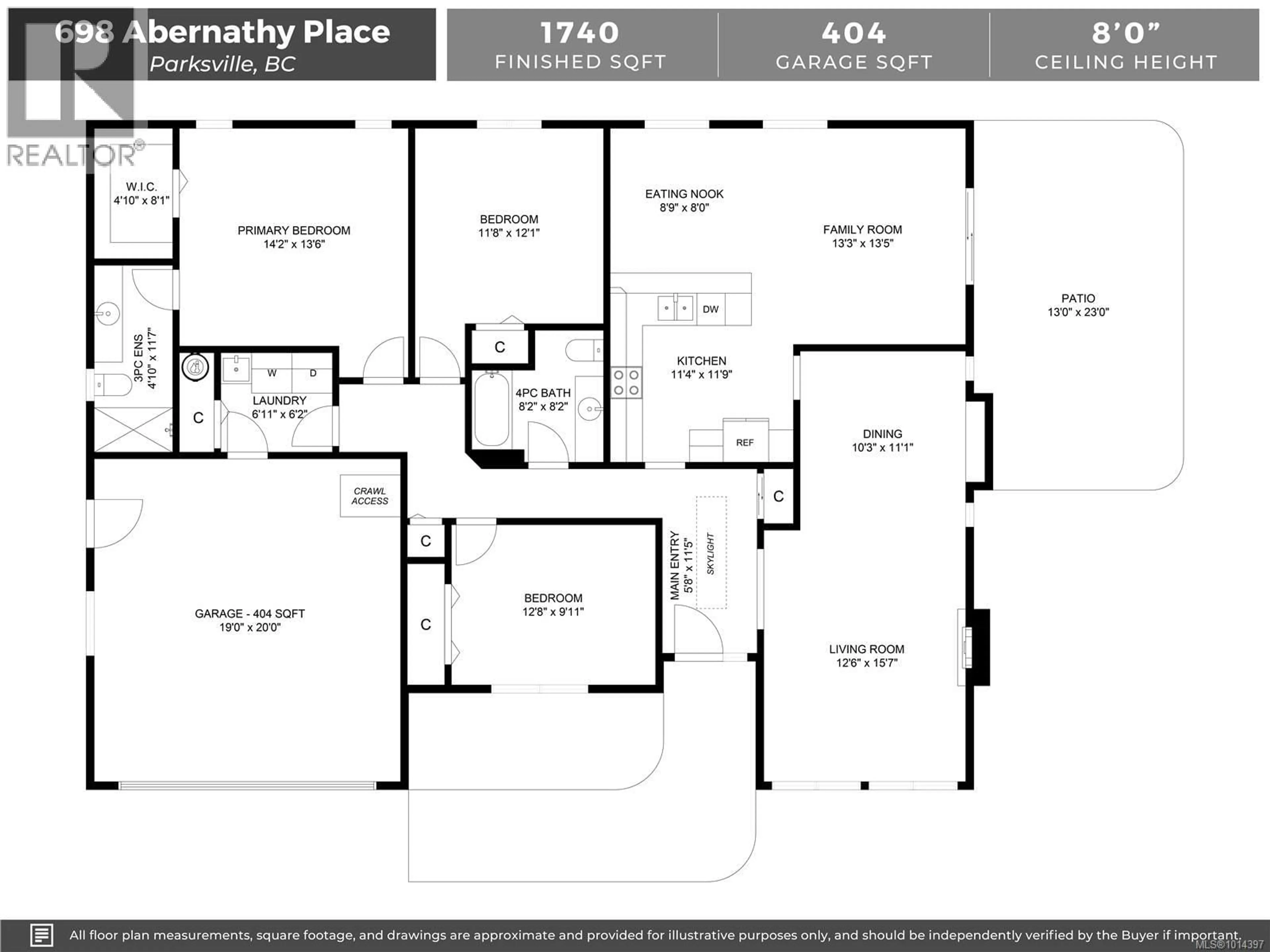 Floor plan for 698 ABERNATHY PLACE, Parksville British Columbia V9P2Y9