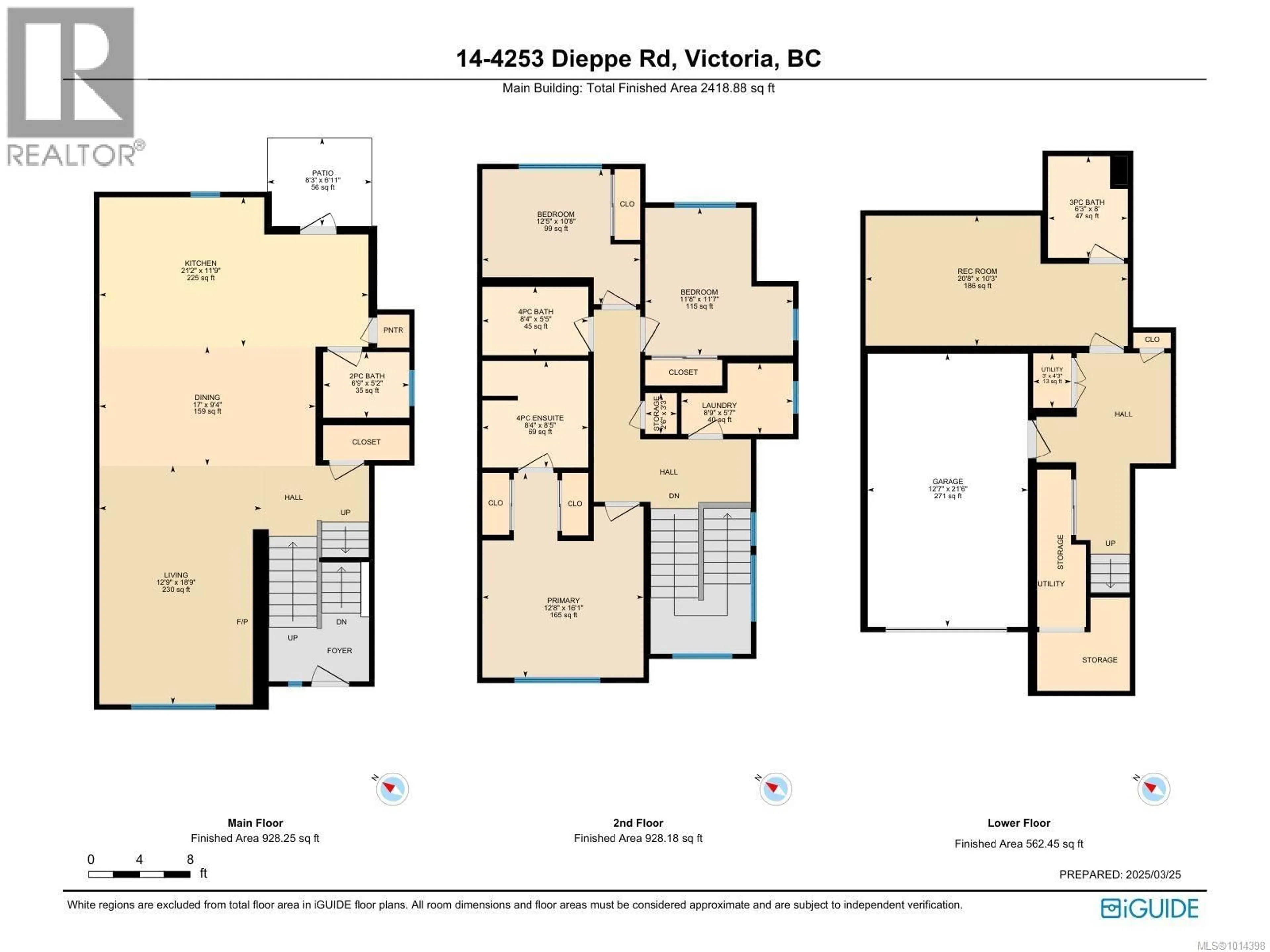 Floor plan for 14 - 4253 DIEPPE ROAD, Saanich British Columbia V8X2N2