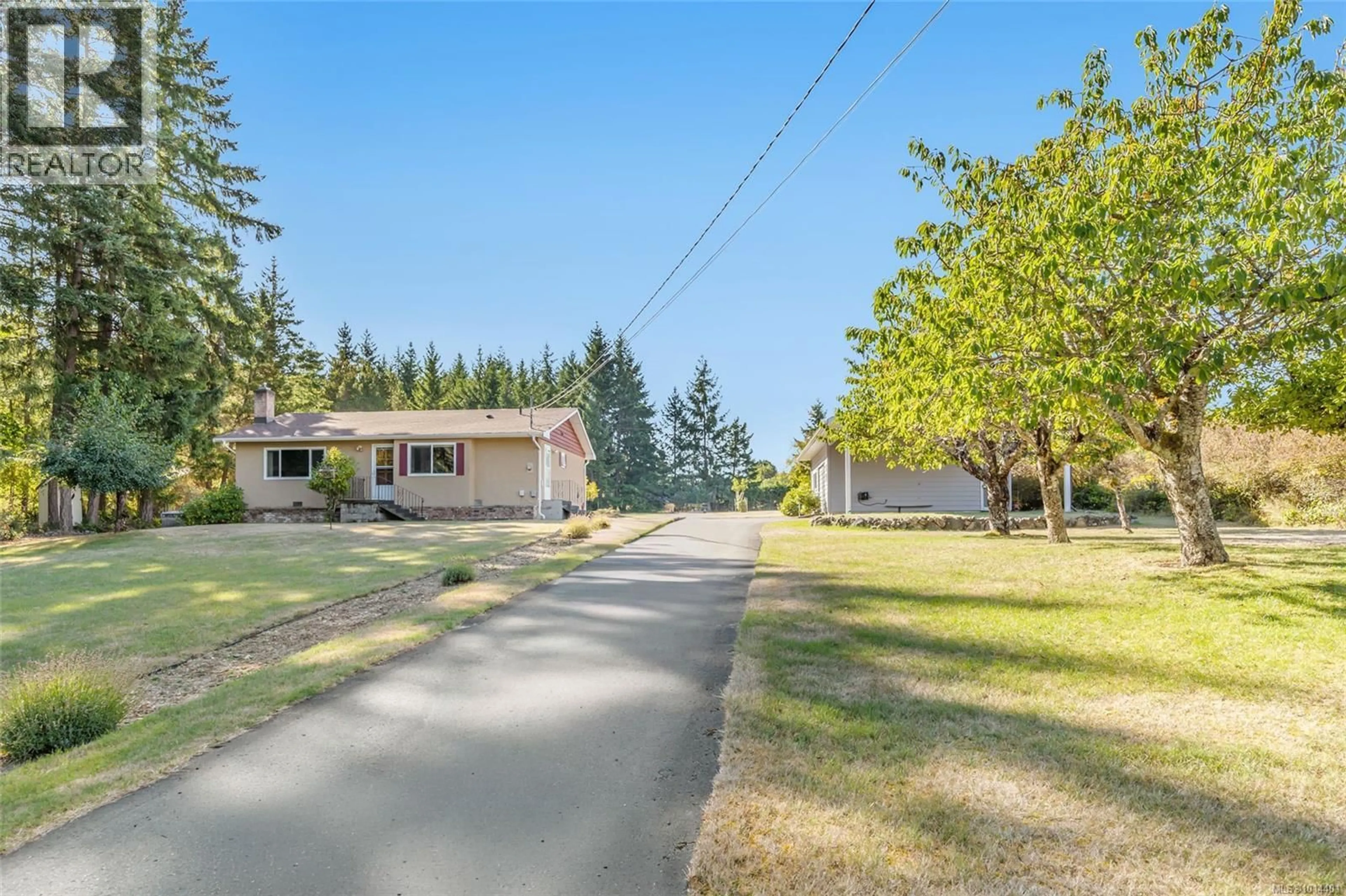 A pic from outside/outdoor area/front of a property/back of a property/a pic from drone, street for 2402 CROSS ROAD, Nanoose Bay British Columbia V9P9E6