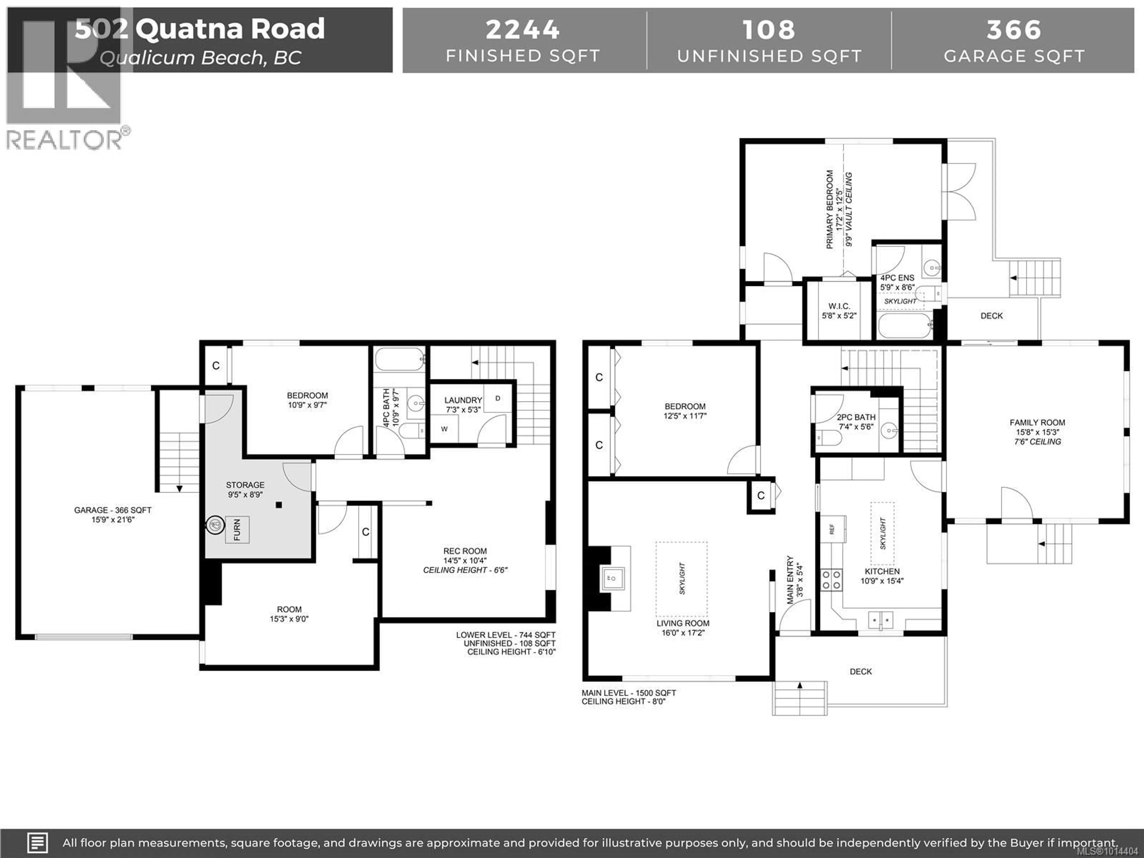 Floor plan for 502 QUATNA ROAD, Qualicum Beach British Columbia V9K1B4