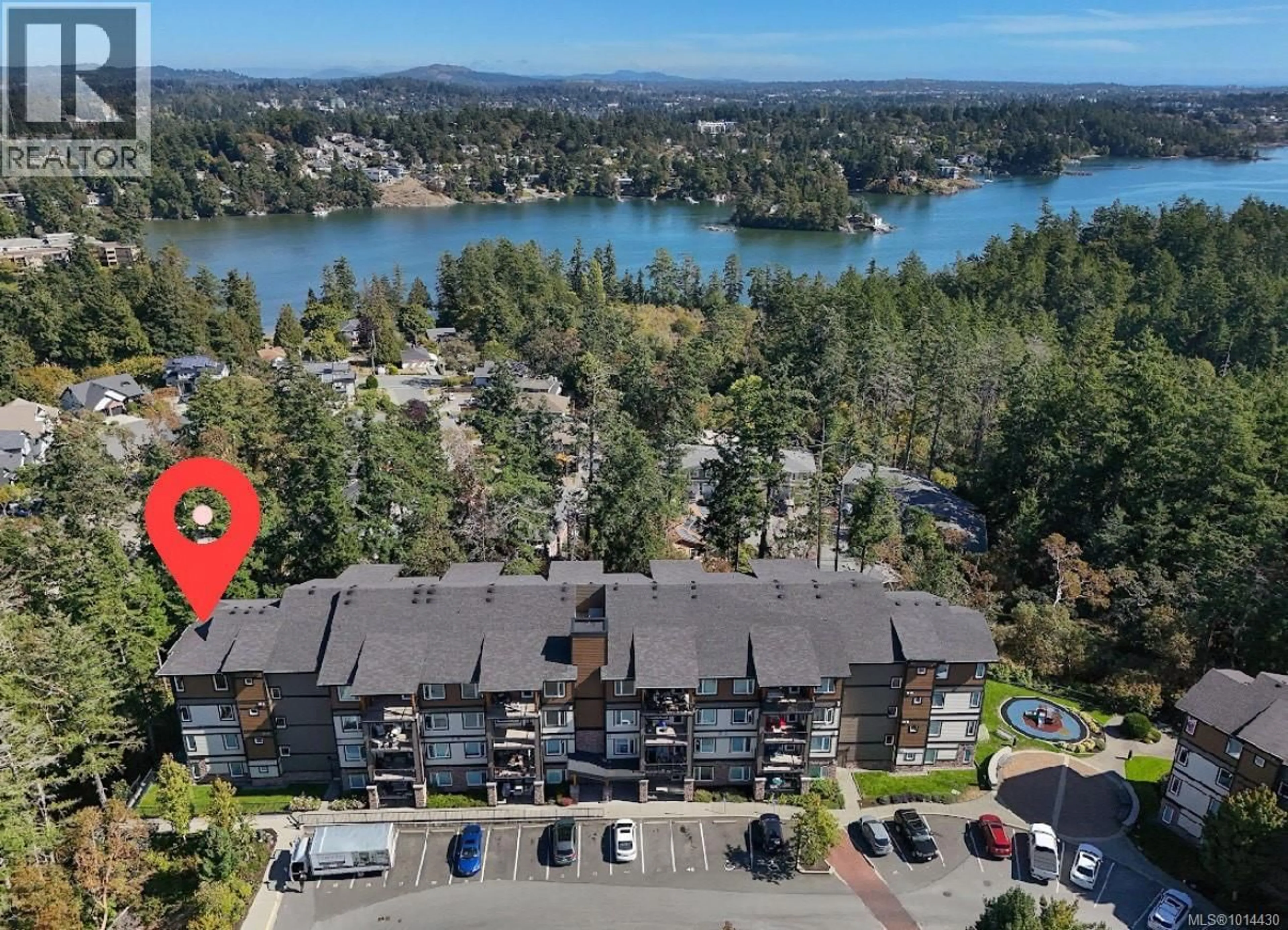 A pic from outside/outdoor area/front of a property/back of a property/a pic from drone, water/lake/river/ocean view for 403 - 290 WILFERT ROAD, View Royal British Columbia V9C0H6