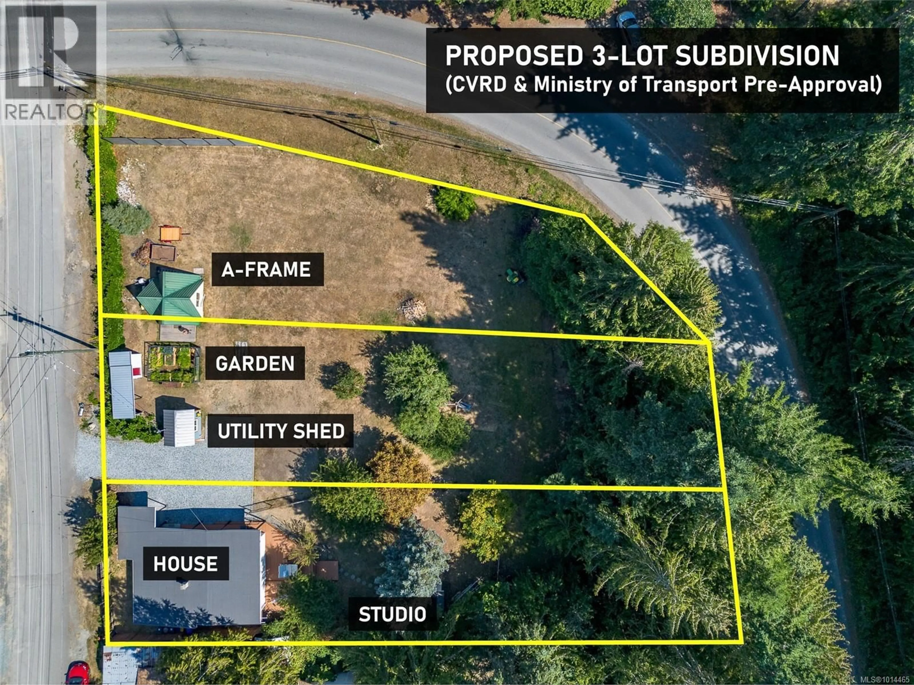 A pic from outside/outdoor area/front of a property/back of a property/a pic from drone, street for 1405 FISHER ROAD, Cobble Hill British Columbia V8H0H7