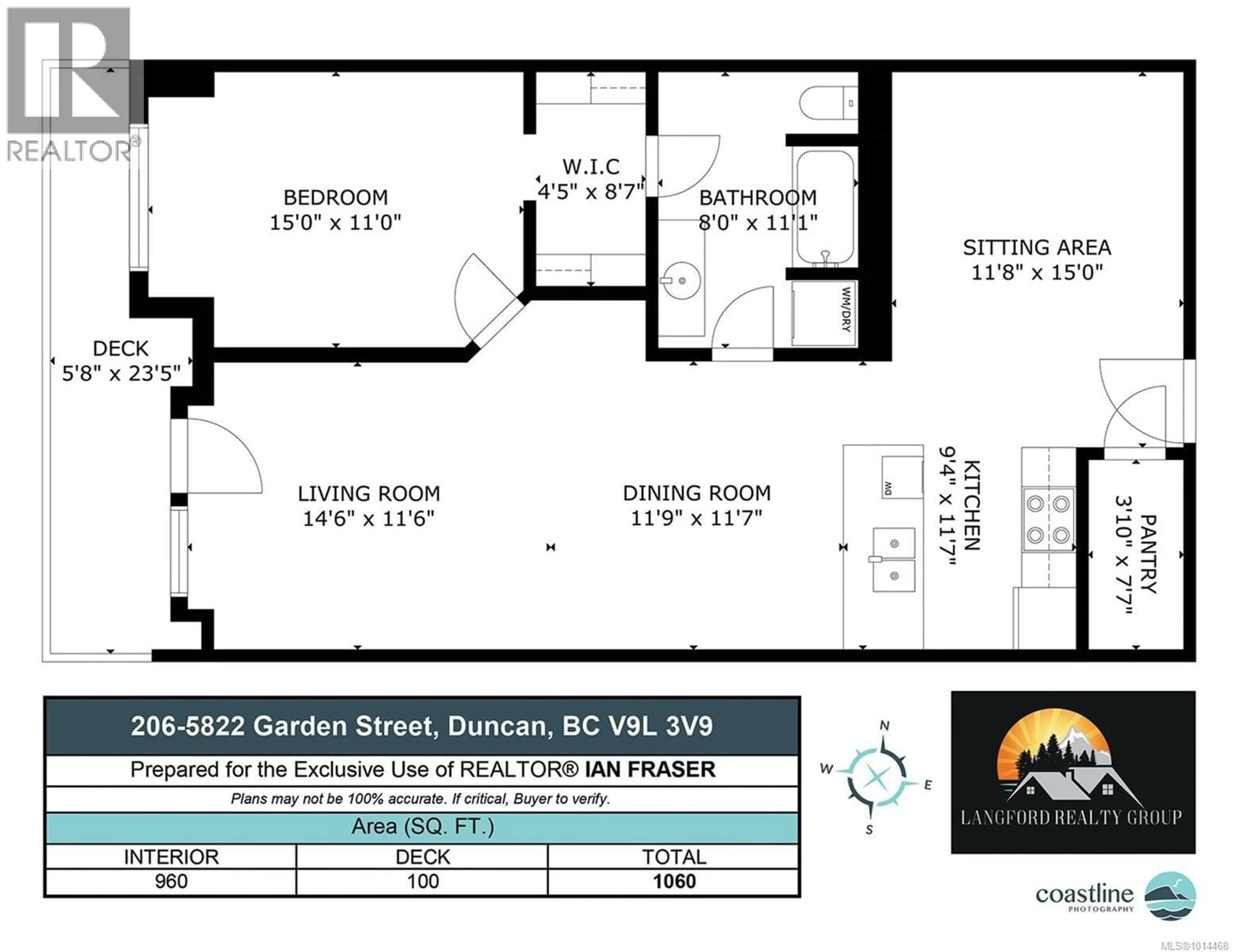 Floor plan for 206 - 5822 GARDEN STREET, Duncan British Columbia V0L3V9
