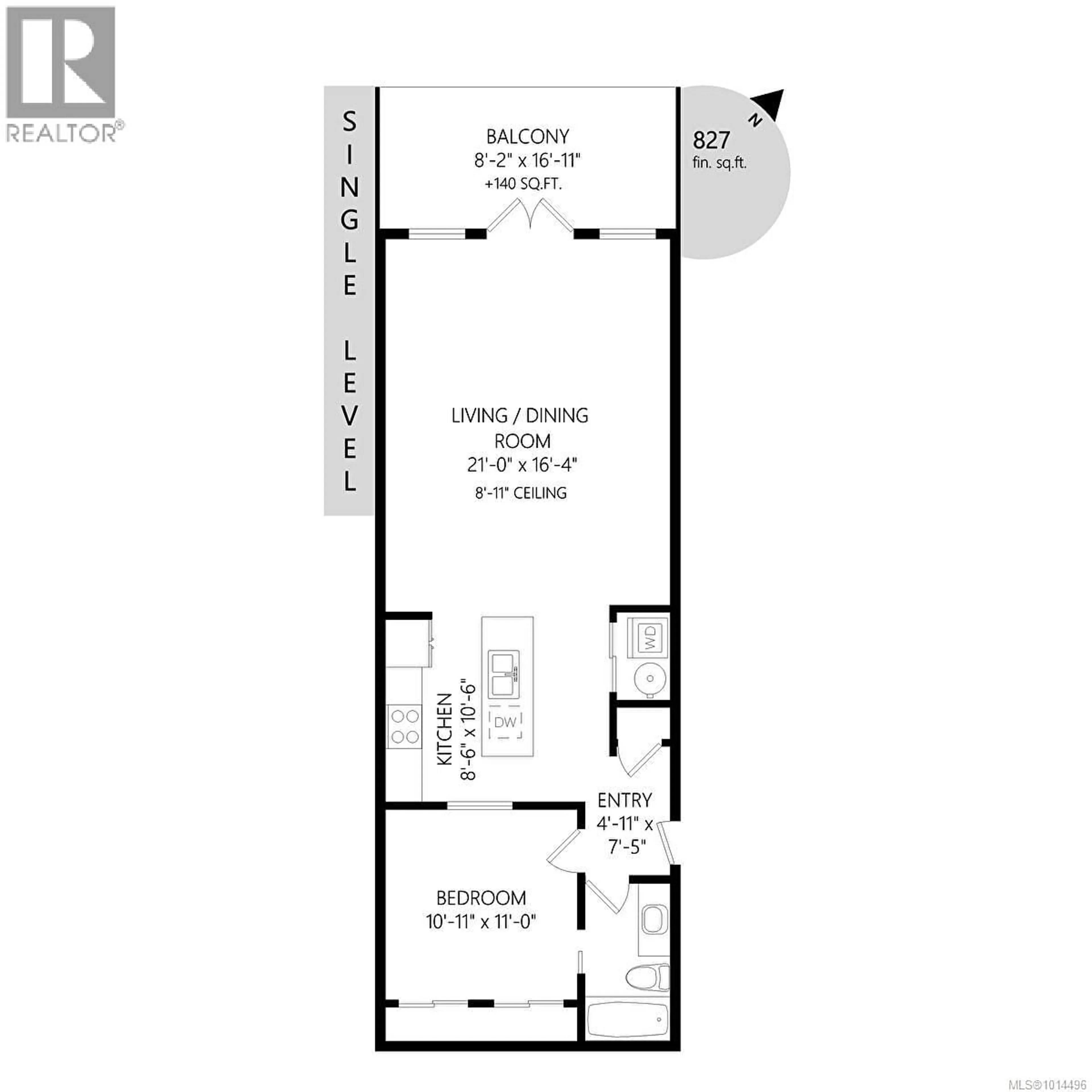 Floor plan for 201 - 1008 TILLICUM ROAD, Esquimalt British Columbia V9A1Z8