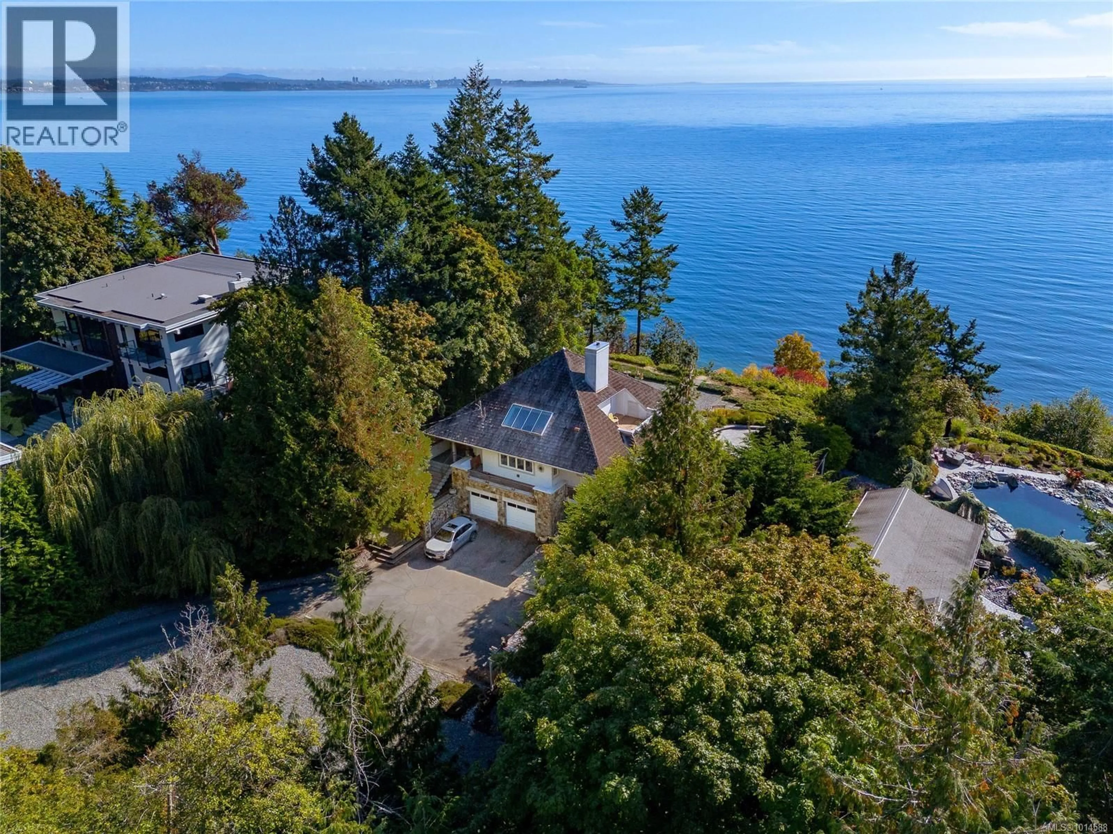 A pic from outside/outdoor area/front of a property/back of a property/a pic from drone, water/lake/river/ocean view for 3633 PARK DRIVE, Metchosin British Columbia V9C3W3
