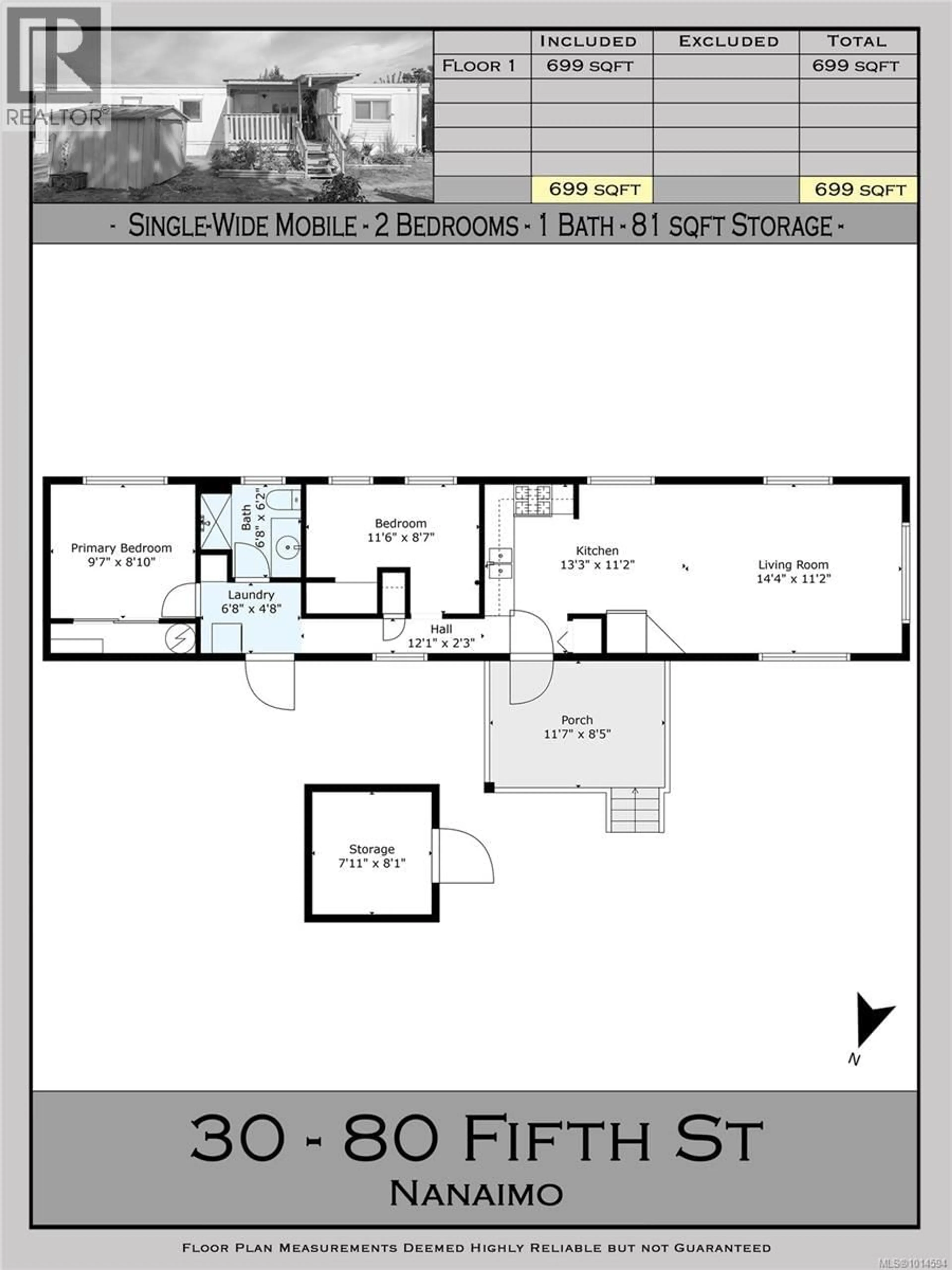 Floor plan for 30 - 80 FIFTH STREET, Nanaimo British Columbia V9R1N1