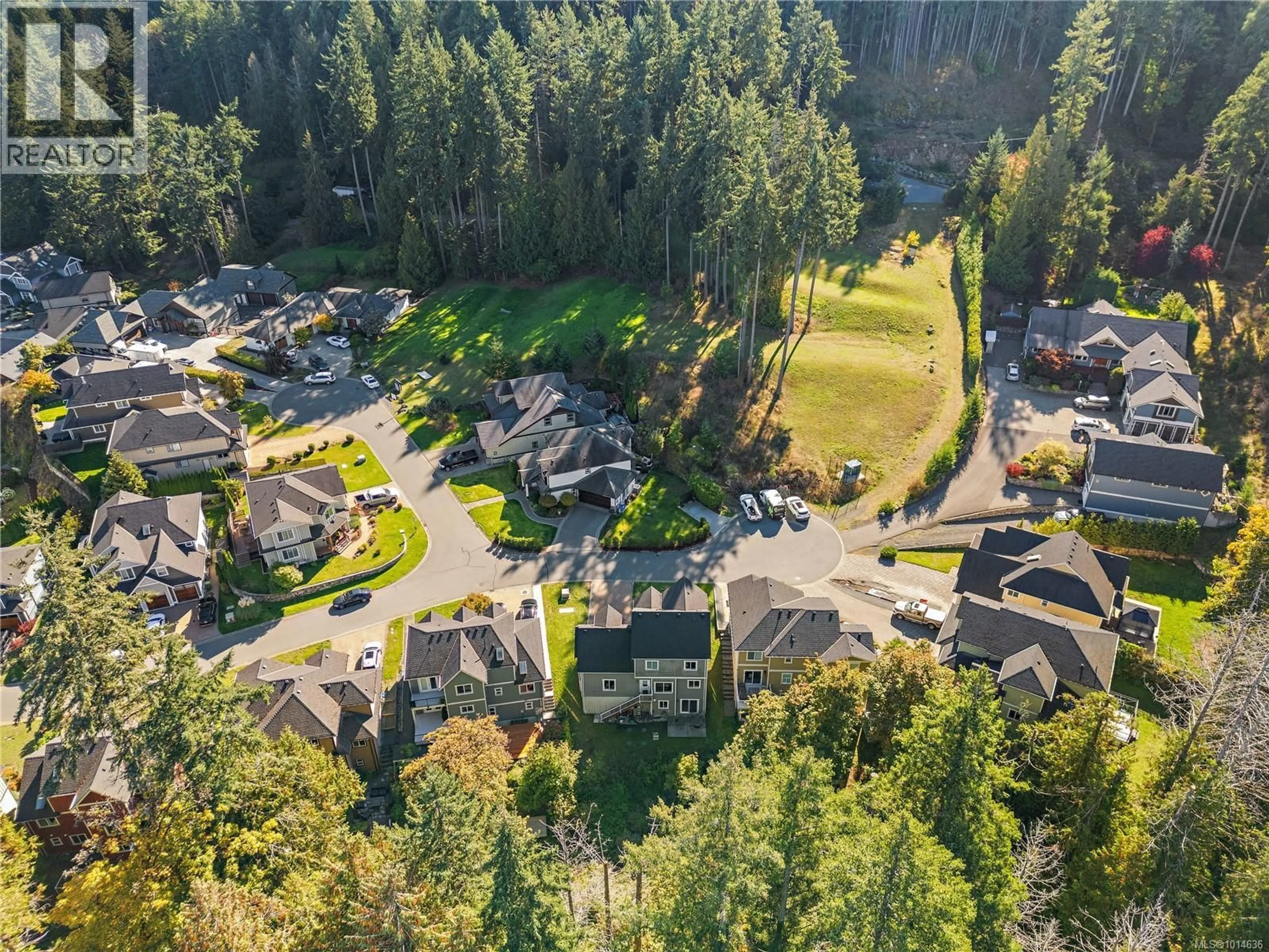 A pic from outside/outdoor area/front of a property/back of a property/a pic from drone, mountain view for 768 HANBURY PLACE, Highlands British Columbia V9B0E3