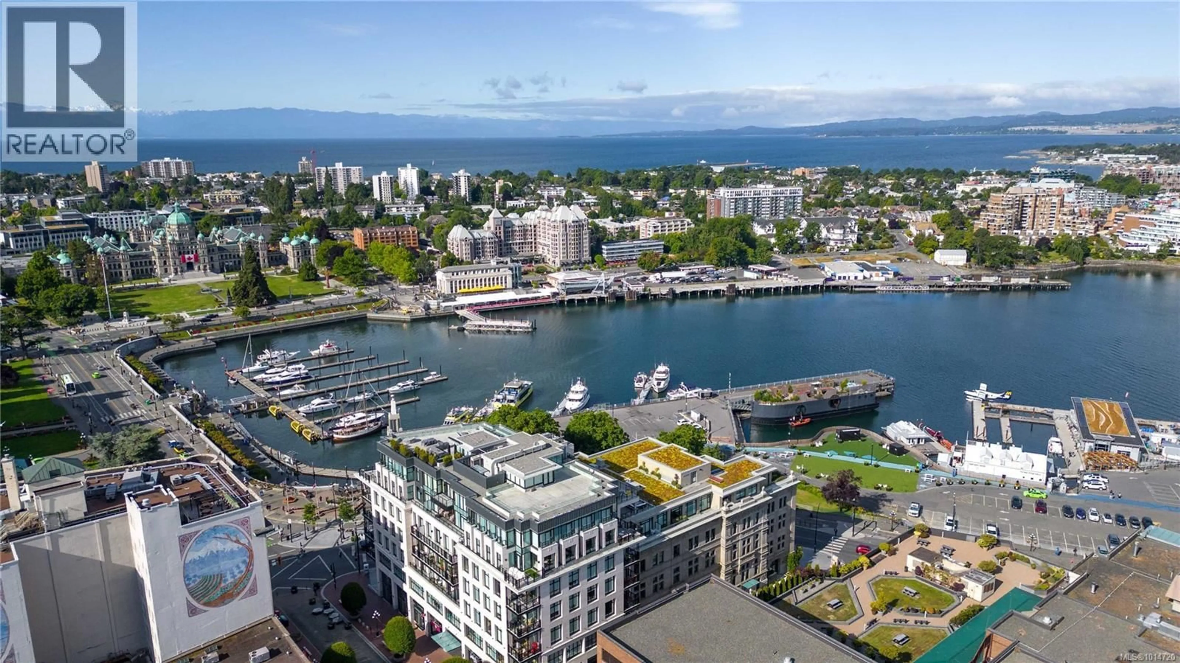 A pic from outside/outdoor area/front of a property/back of a property/a pic from drone, water/lake/river/ocean view for 501 - 608 BROUGHTON STREET, Victoria British Columbia V8W1X7