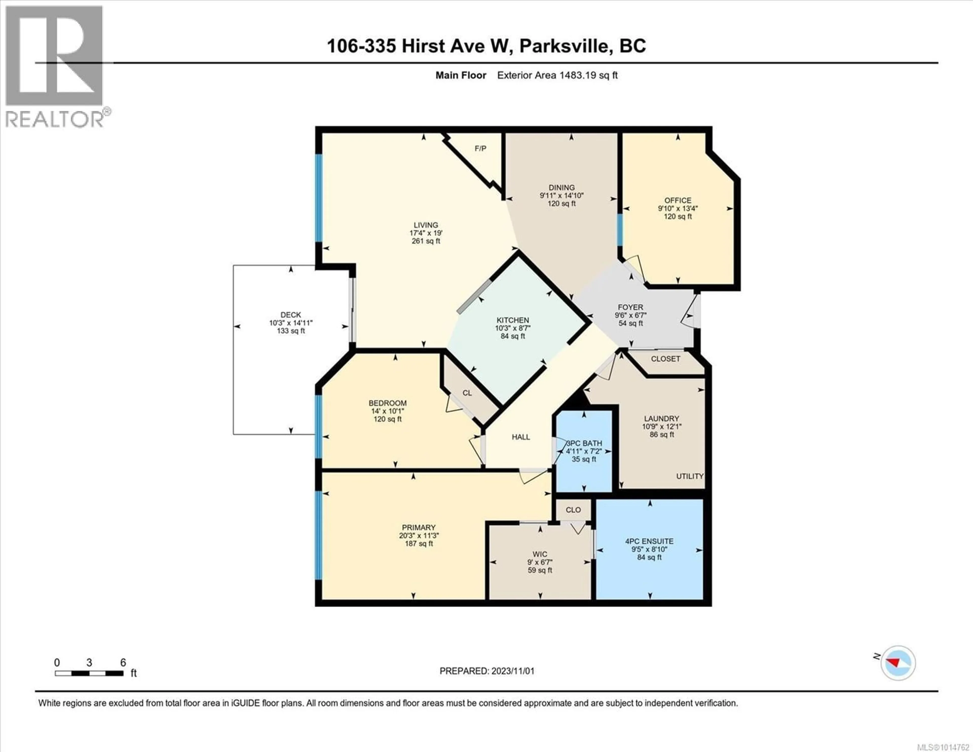 Floor plan for 106 - 335 HIRST AVENUE WEST, Parksville British Columbia V9P2R5