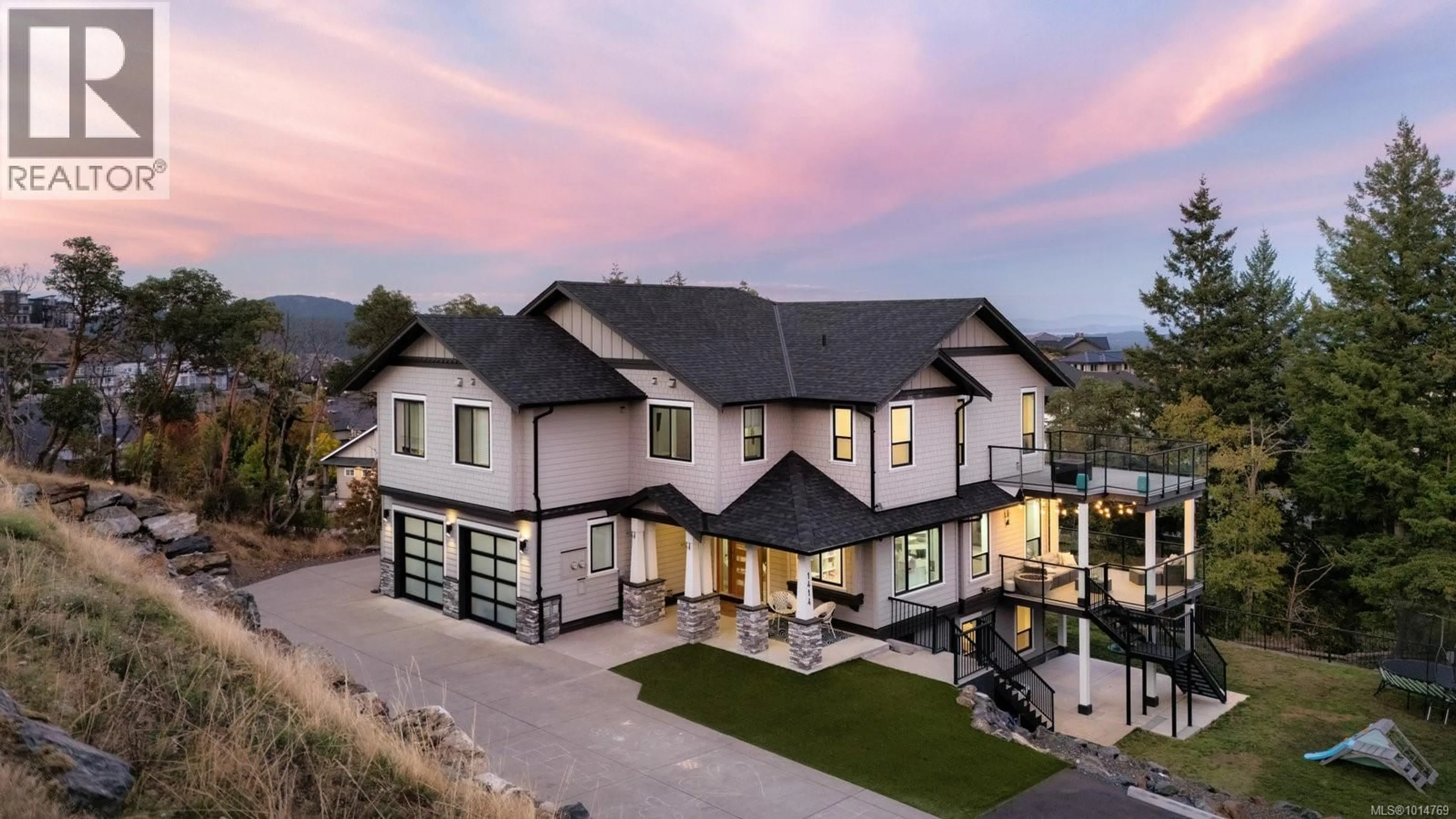 A pic from outside/outdoor area/front of a property/back of a property/a pic from drone, mountain view for 1414 GRAND FOREST CLOSE, Langford British Columbia V9B0L2