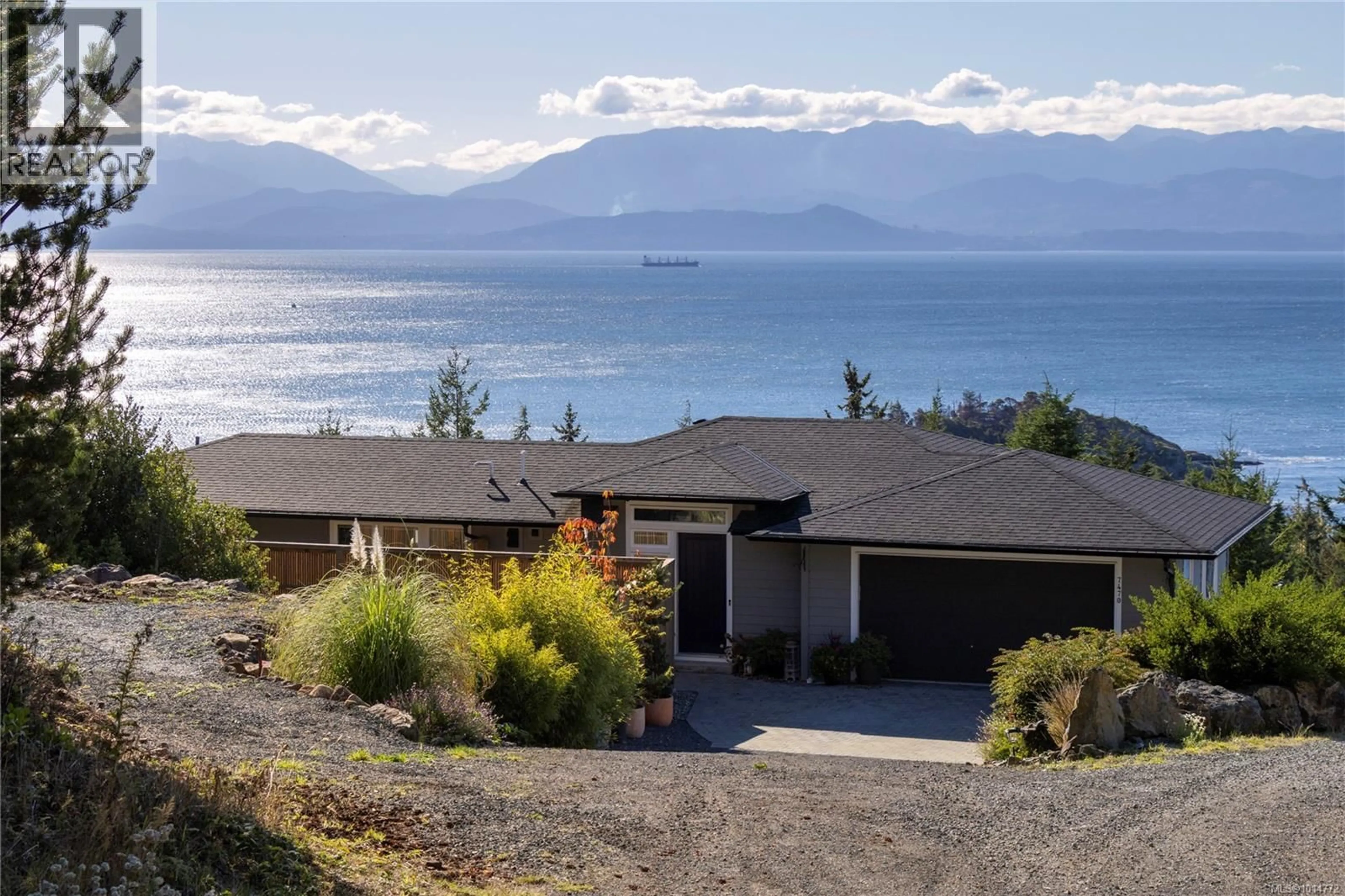 A pic from outside/outdoor area/front of a property/back of a property/a pic from drone, water/lake/river/ocean view for 7470 THORNTON HEIGHTS, Sooke British Columbia V9Z1L8