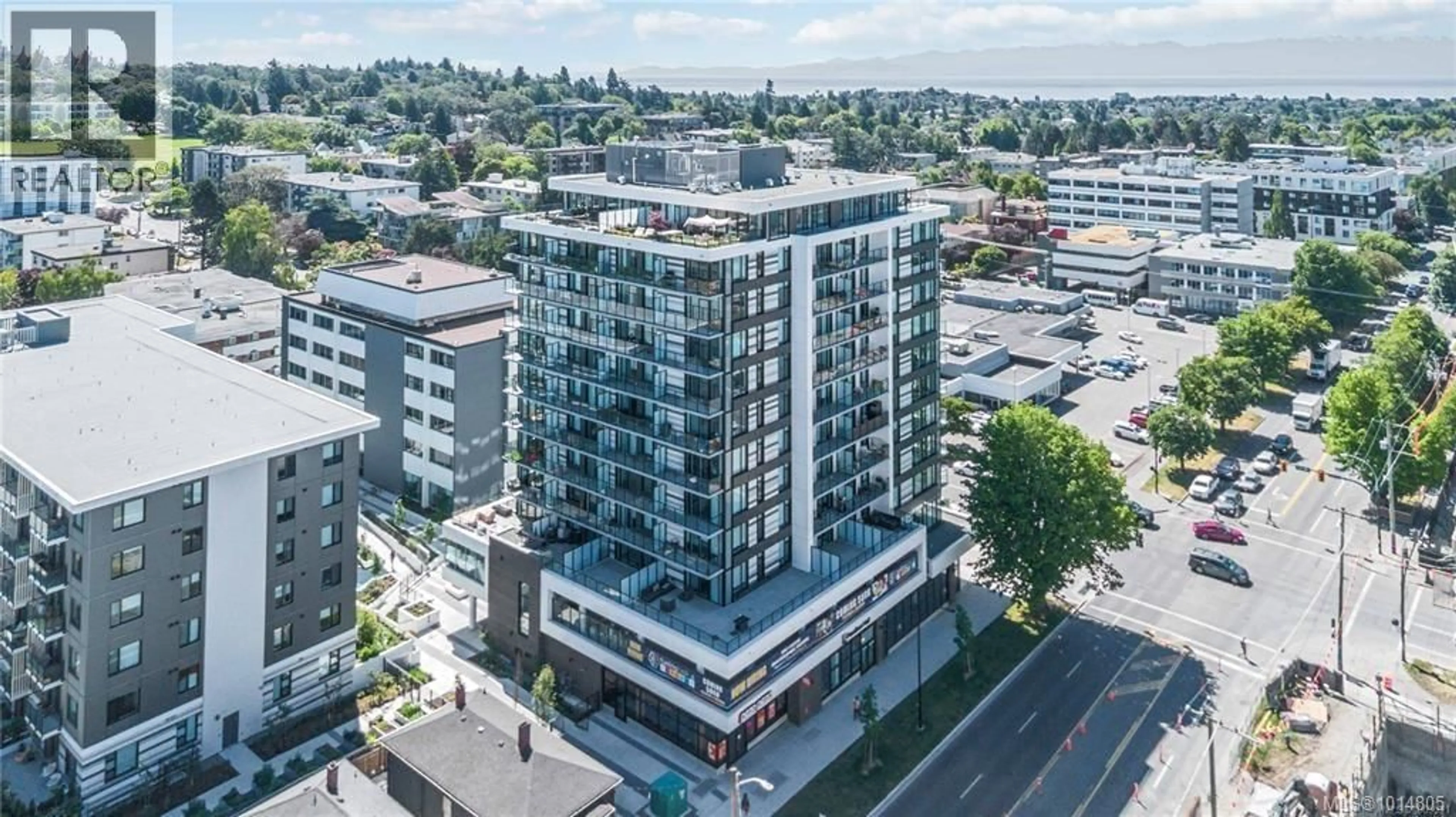 A pic from outside/outdoor area/front of a property/back of a property/a pic from drone, city buildings view from balcony for 801 - 1100 YATES STREET, Victoria British Columbia V8V0H5