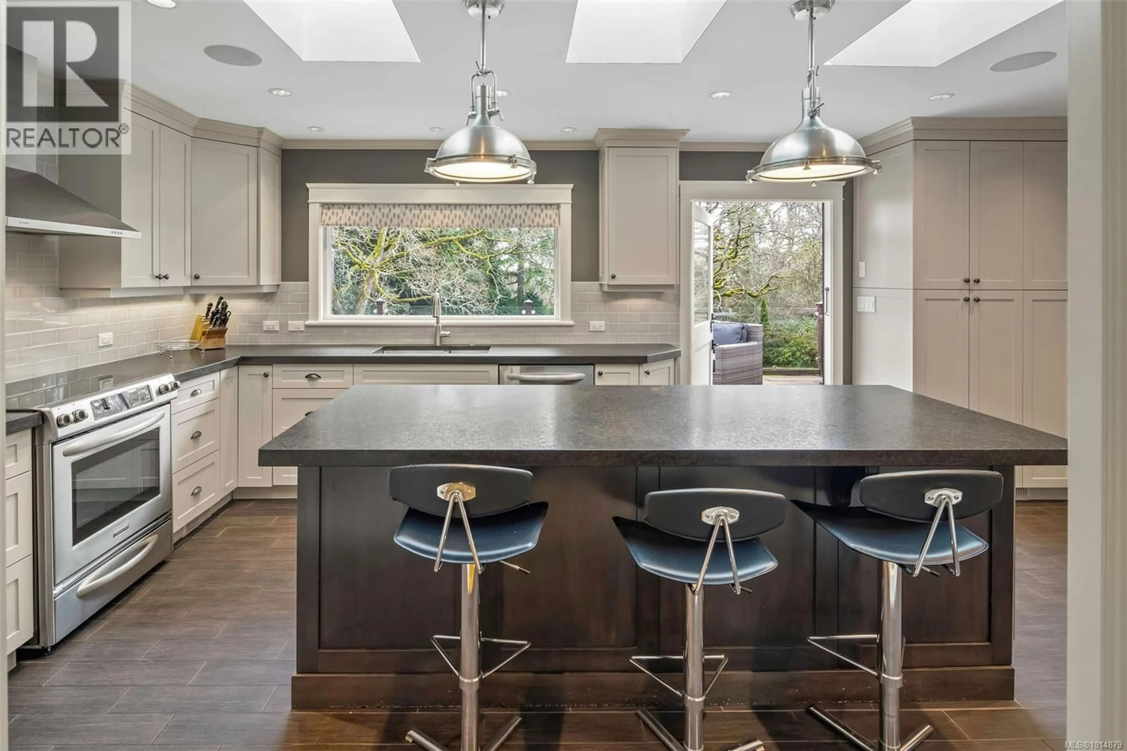 Contemporary kitchen, ceramic/tile floor for 3465 CADBORO BAY ROAD, Oak Bay British Columbia V8R5K7