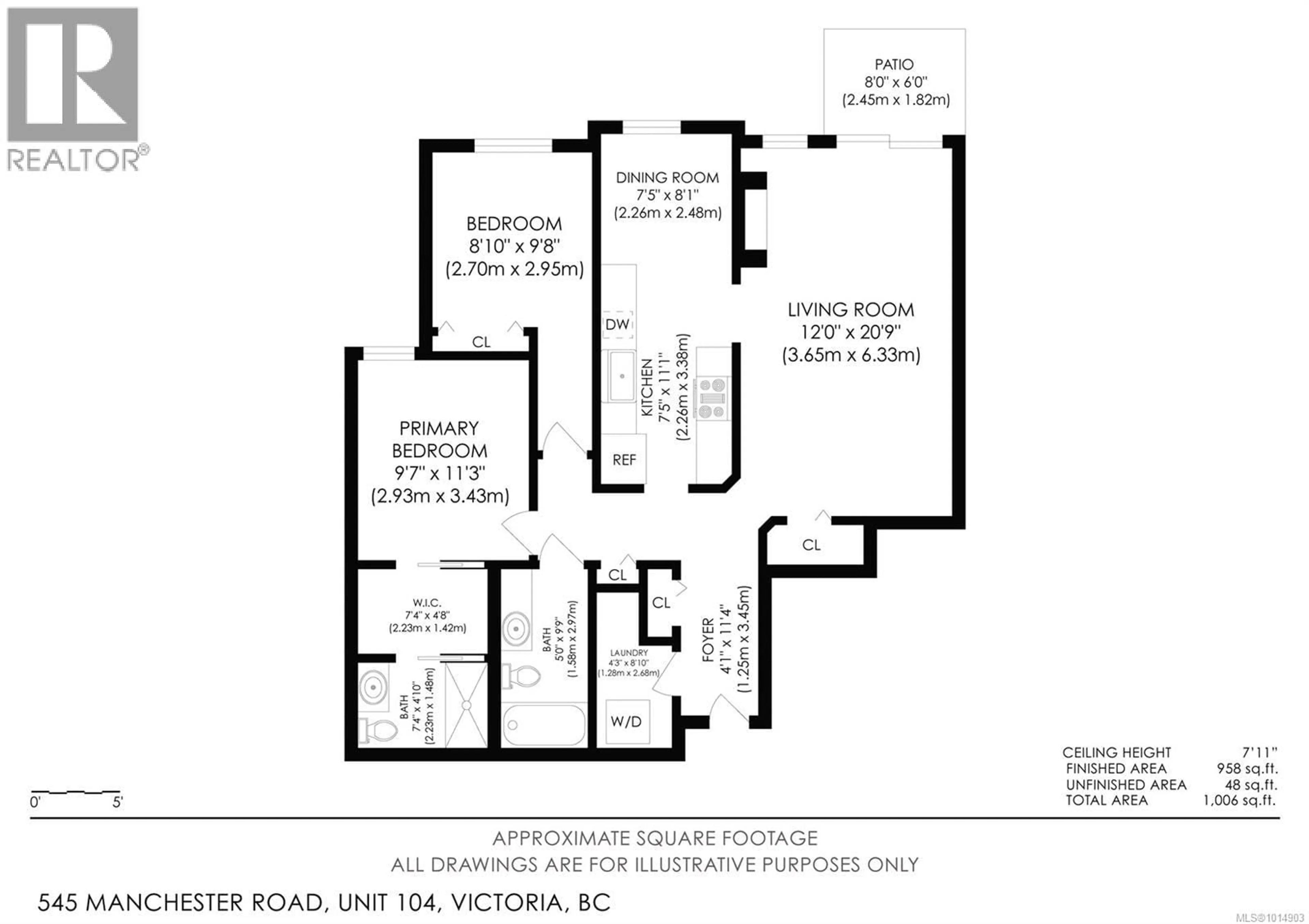 Floor plan for 104 - 545 MANCHESTER ROAD, Victoria British Columbia V8T5H6