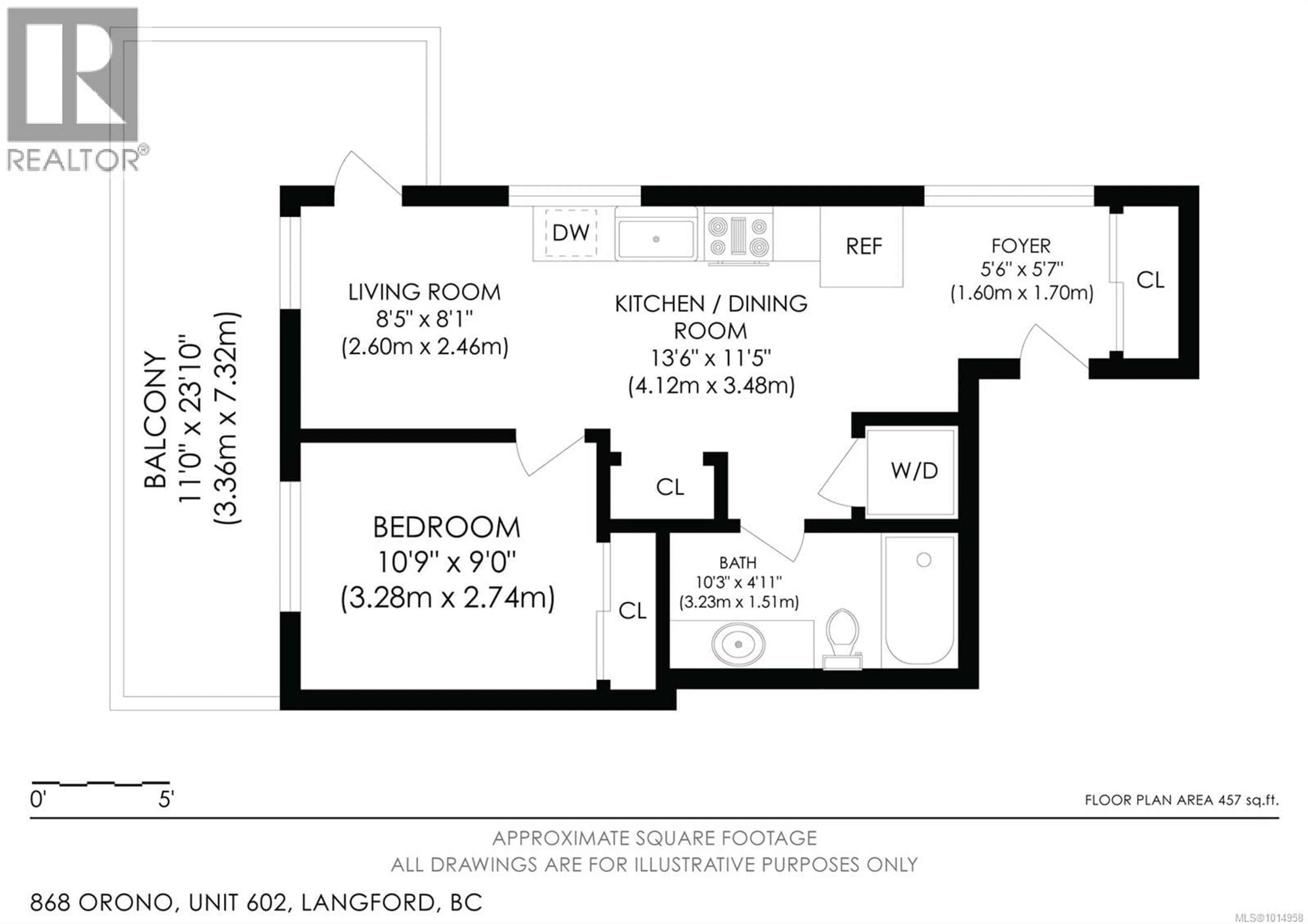 Floor plan for 602 - 868 ORONO AVENUE, Langford British Columbia V9B0X9