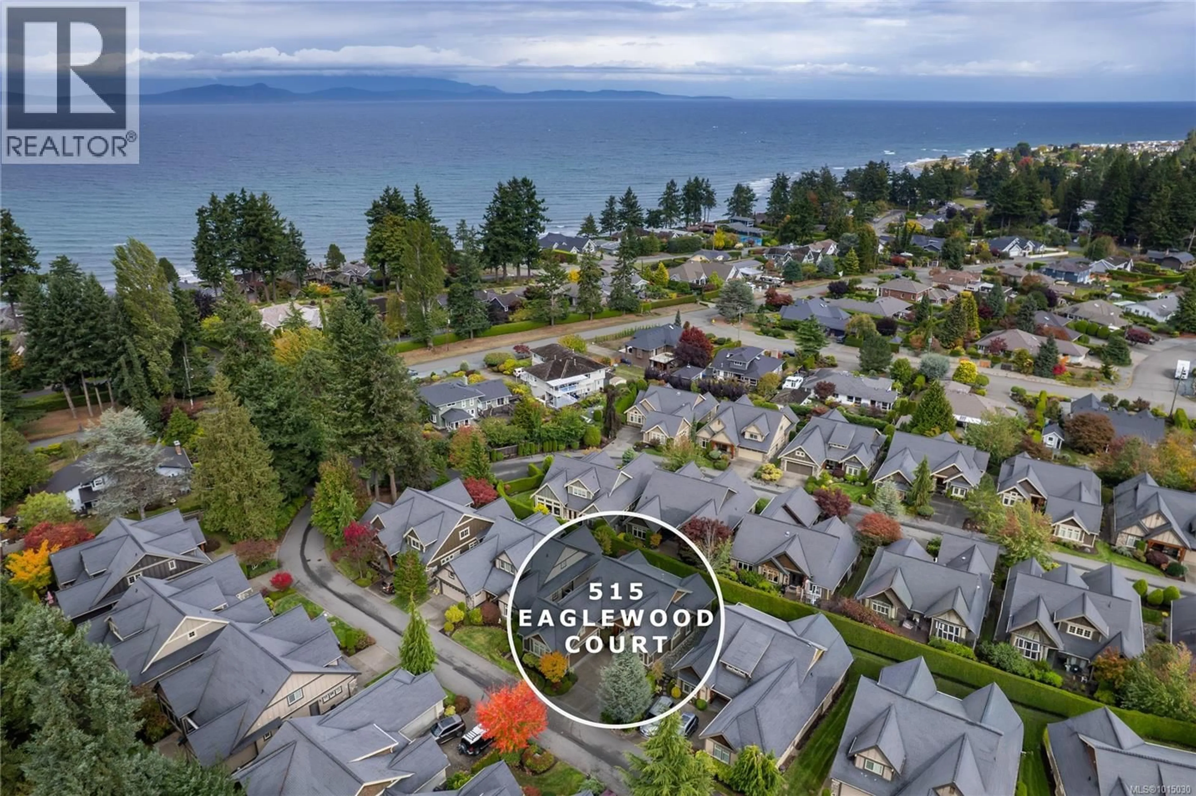 A pic from outside/outdoor area/front of a property/back of a property/a pic from drone, water/lake/river/ocean view for 515 EAGLEWOOD COURT, Qualicum Beach British Columbia V9K0A3