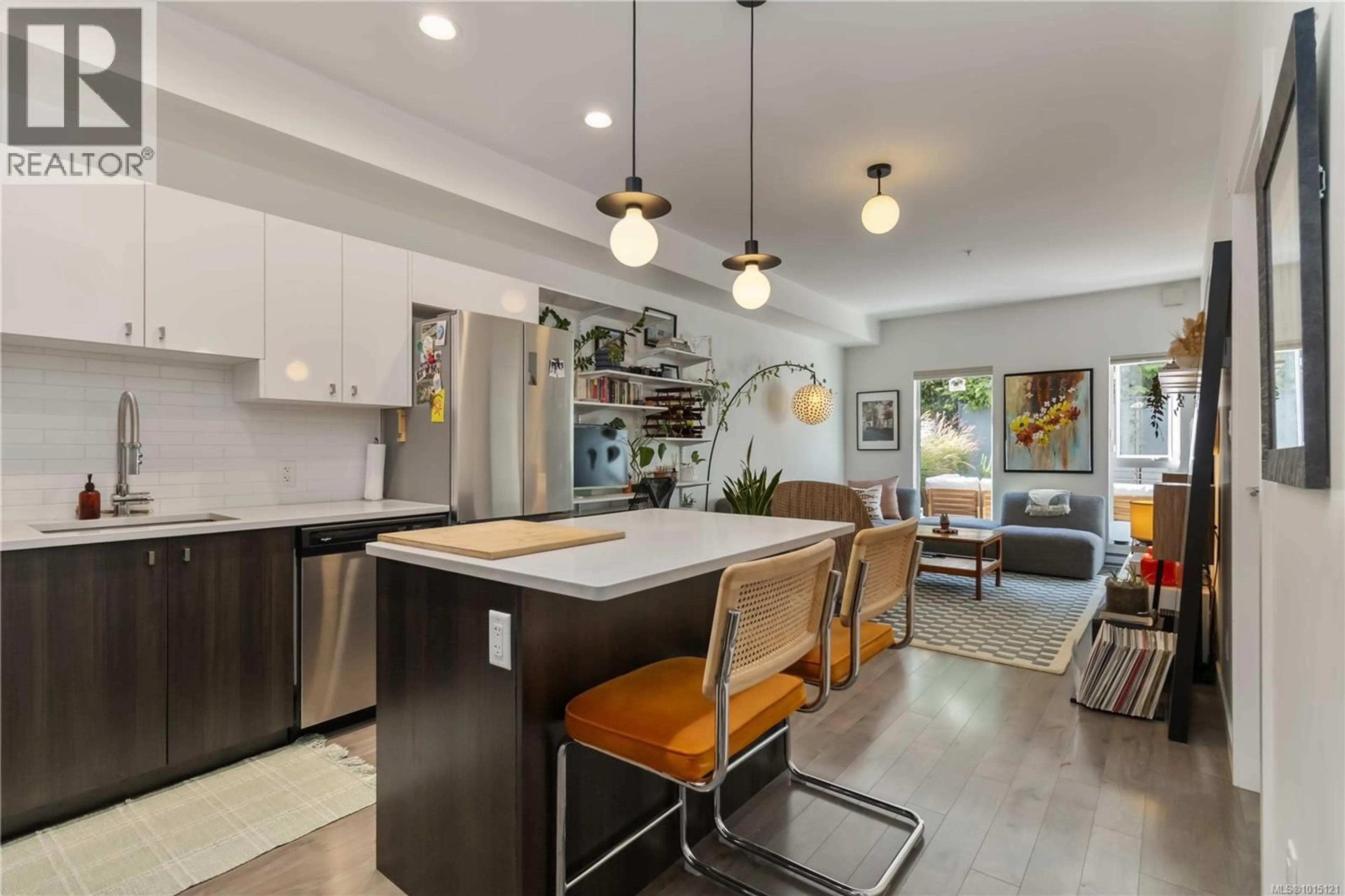 Open concept kitchen, ceramic/tile floor for 217 - 767 TYEE ROAD, Victoria British Columbia V9A0G5
