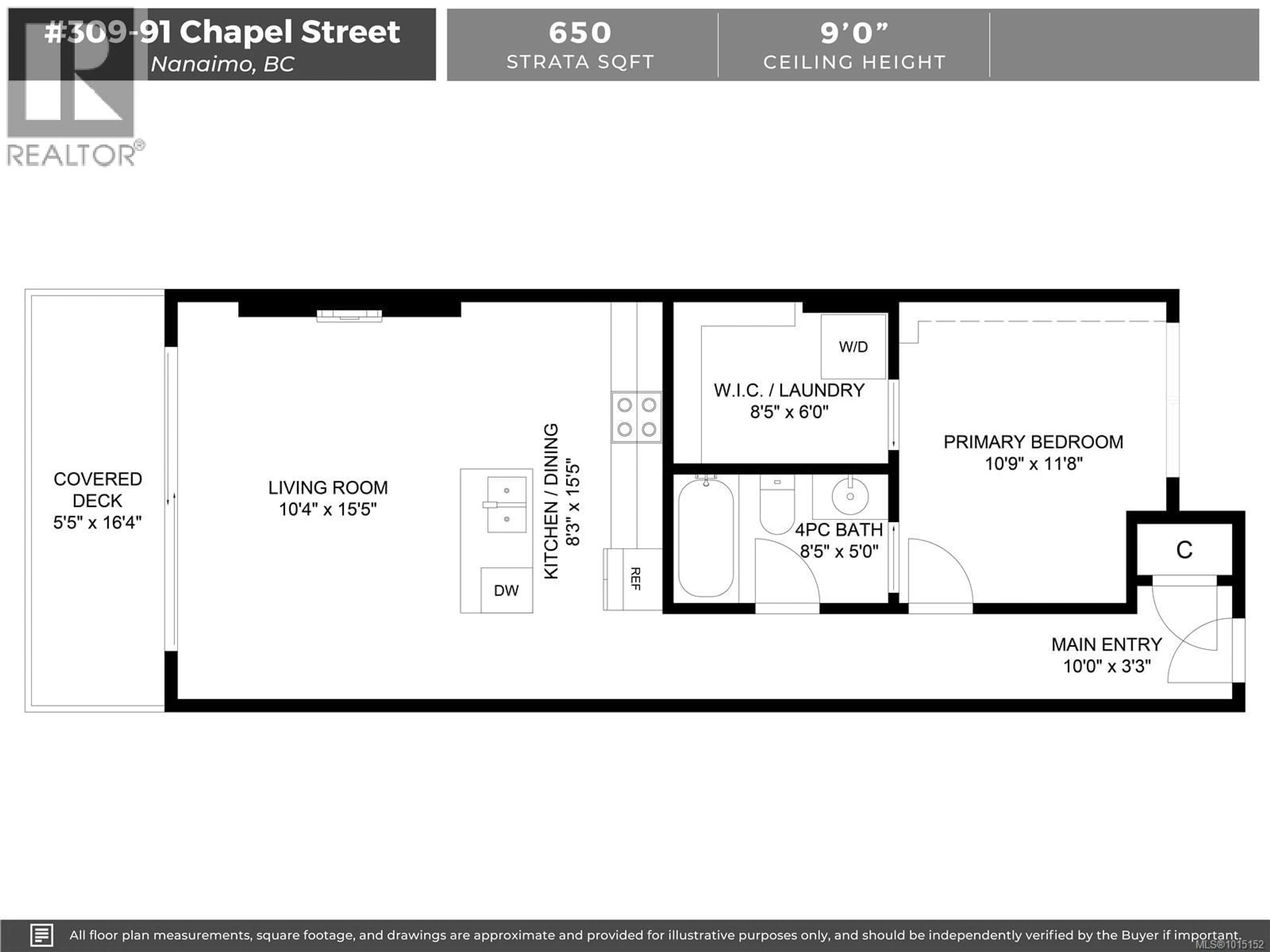 Floor plan for 309 - 91 CHAPEL STREET, Nanaimo British Columbia V9R0J3