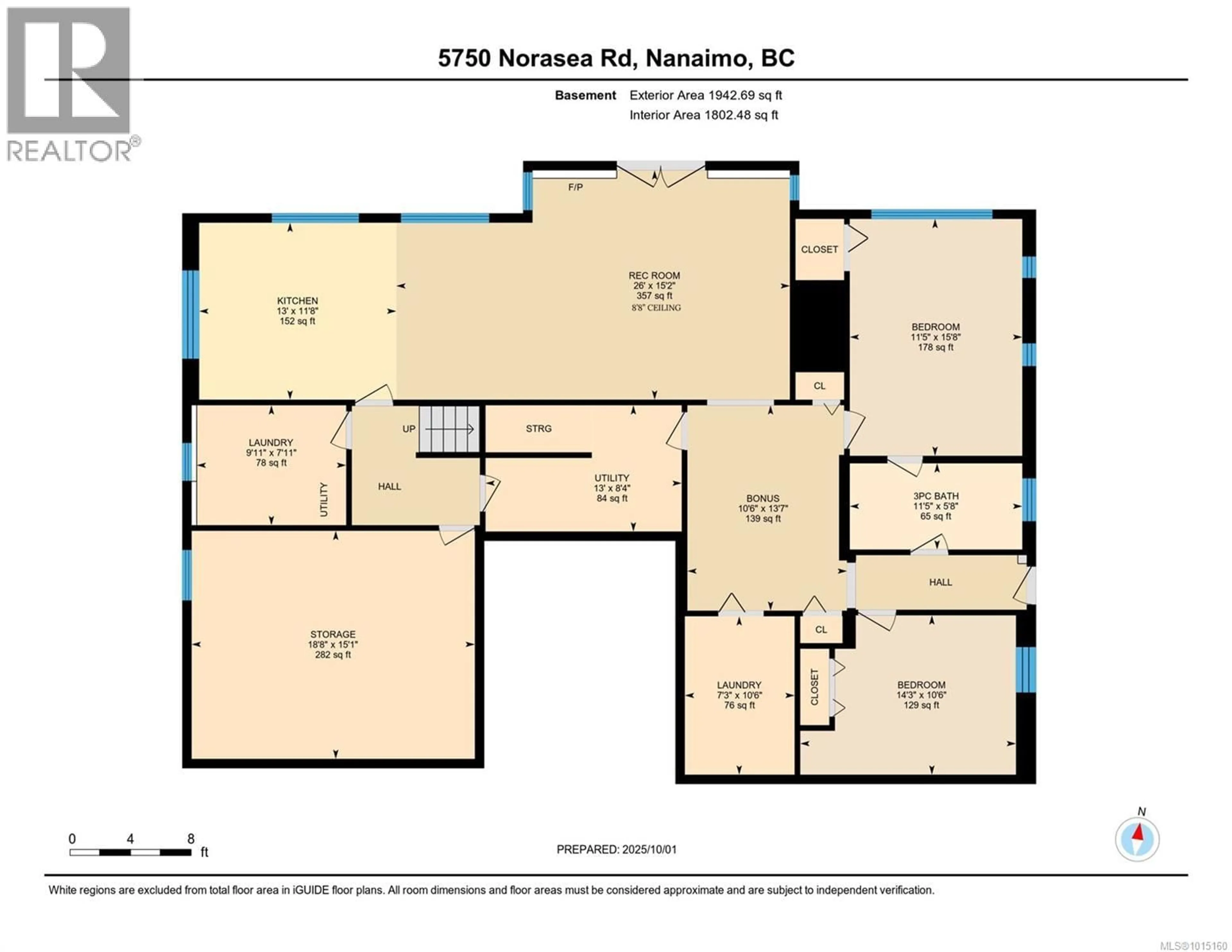 Floor plan for 5750 NORASEA ROAD, Nanaimo British Columbia V9V1G6