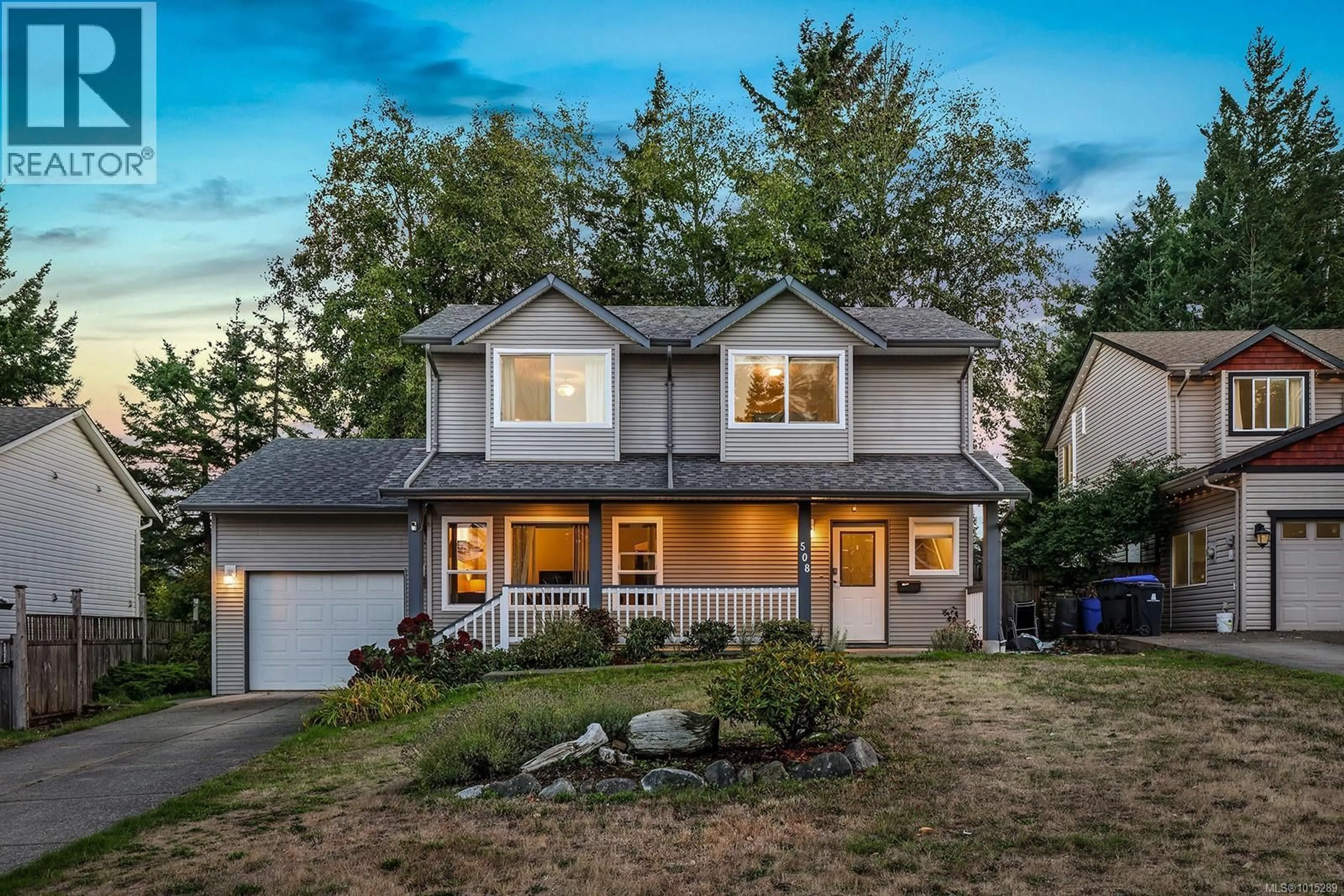Home with vinyl exterior material, street for 508 DEERWOOD PLACE, Comox British Columbia V9M4G3