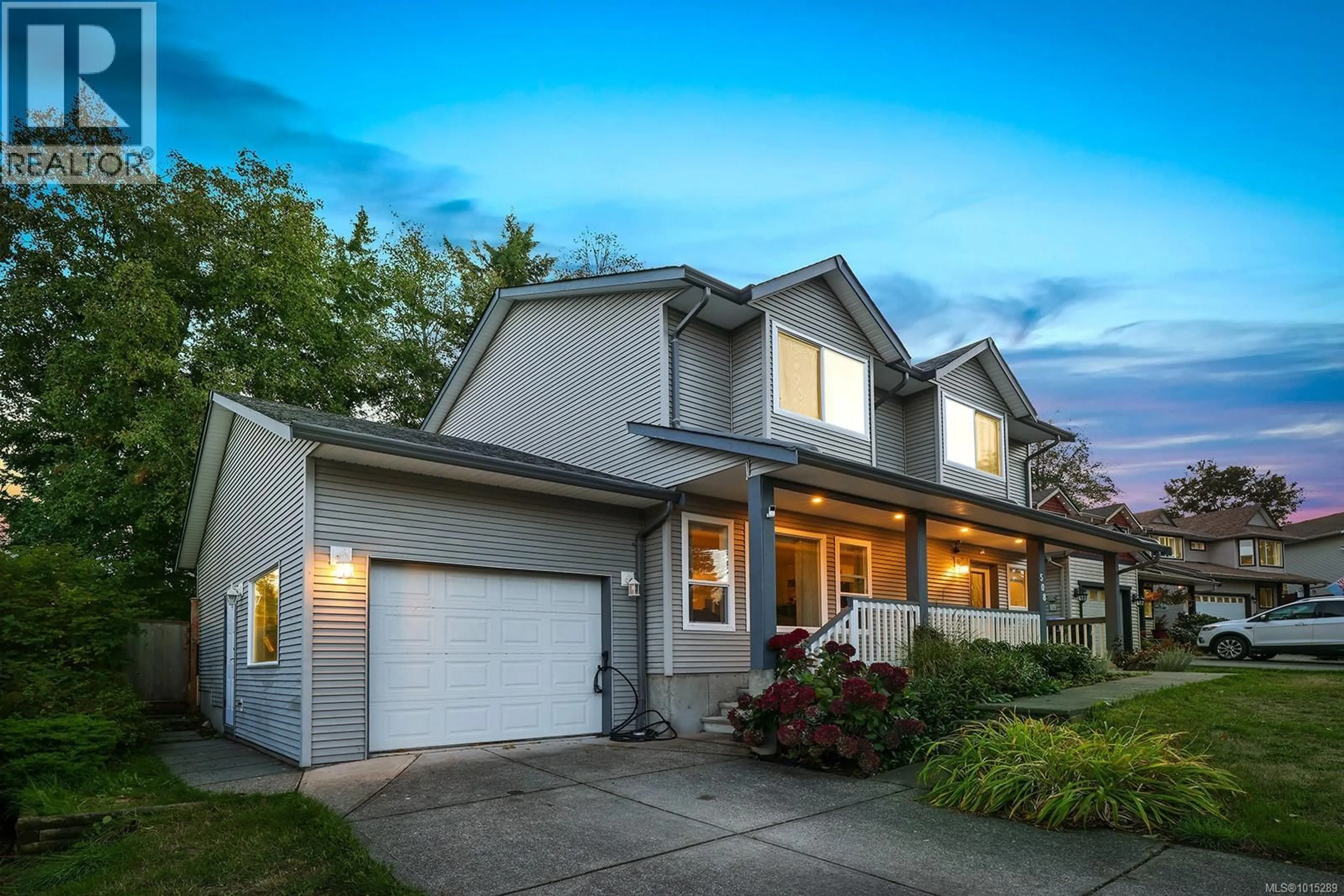Home with vinyl exterior material, street for 508 DEERWOOD PLACE, Comox British Columbia V9M4G3