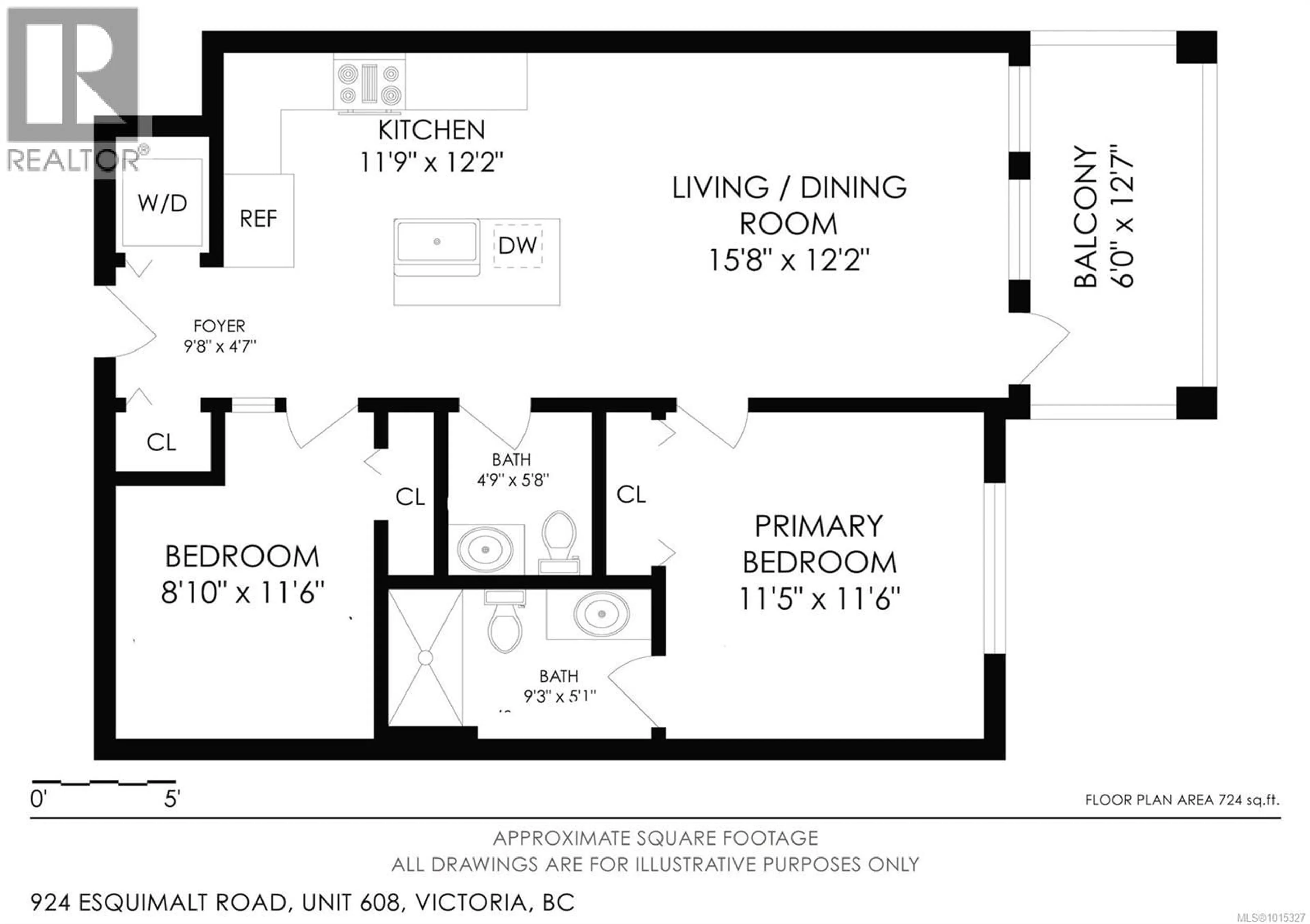 Floor plan for 608 - 924 ESQUIMALT ROAD, Esquimalt British Columbia V9A3M8
