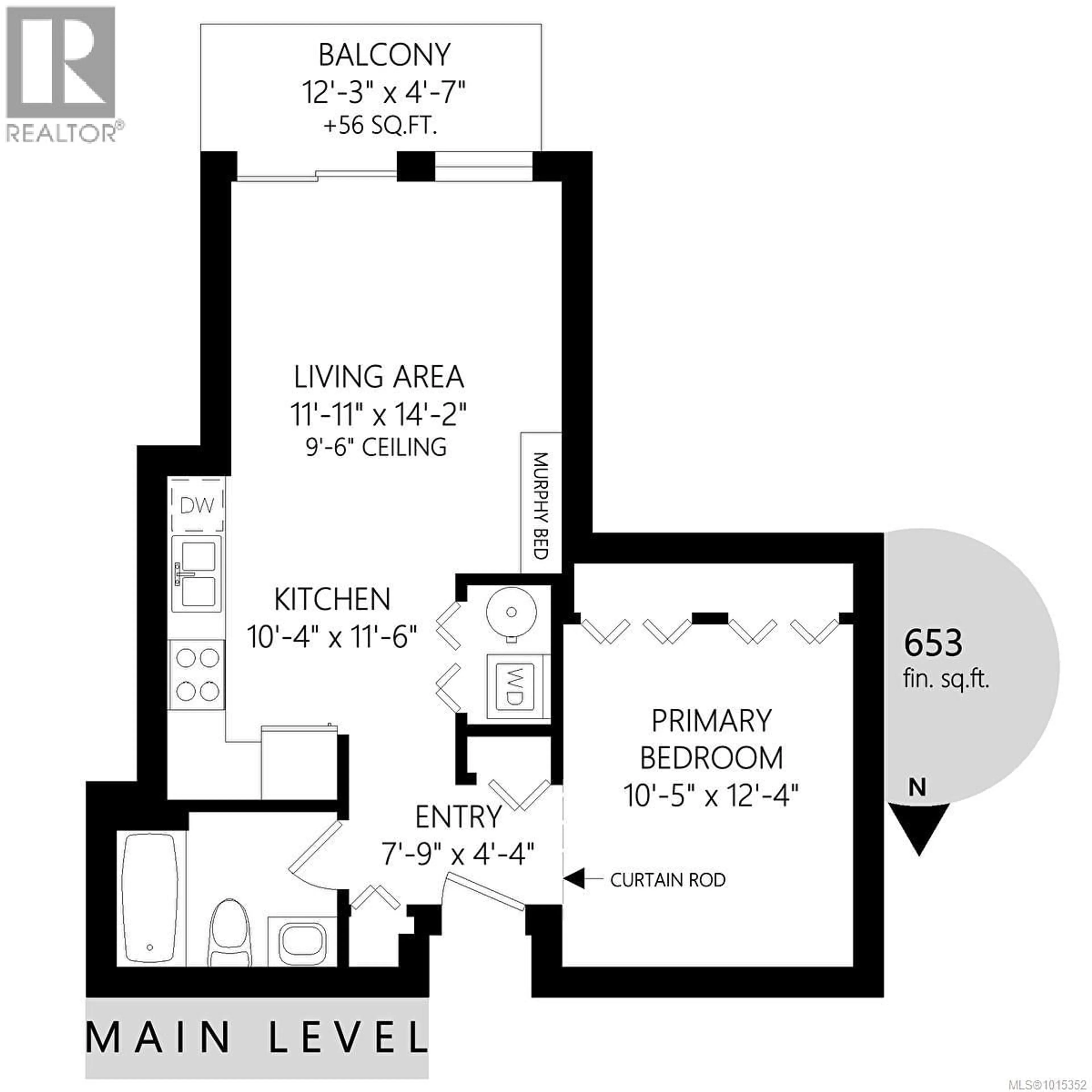 Floor plan for 208 - 595 PANDORA AVENUE, Victoria British Columbia V8W1N5