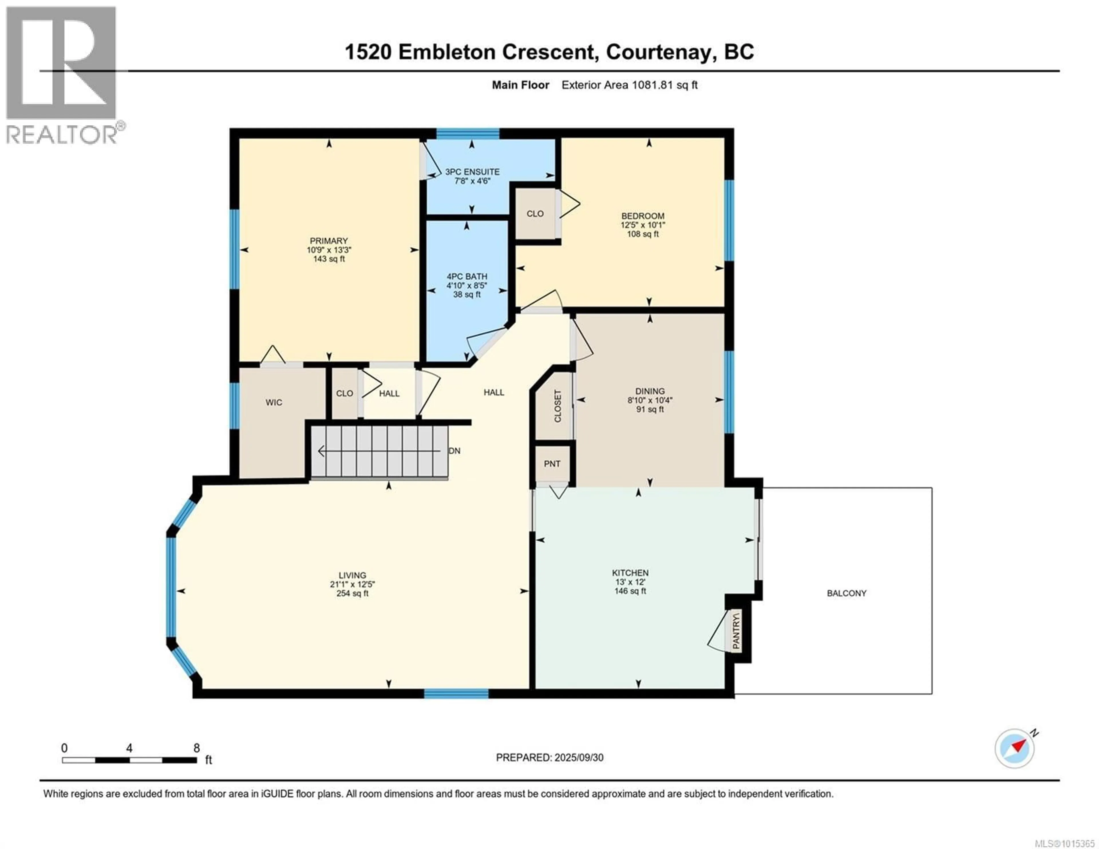 Floor plan for 1520 EMBLETON CRESCENT, Courtenay British Columbia V9N6N8