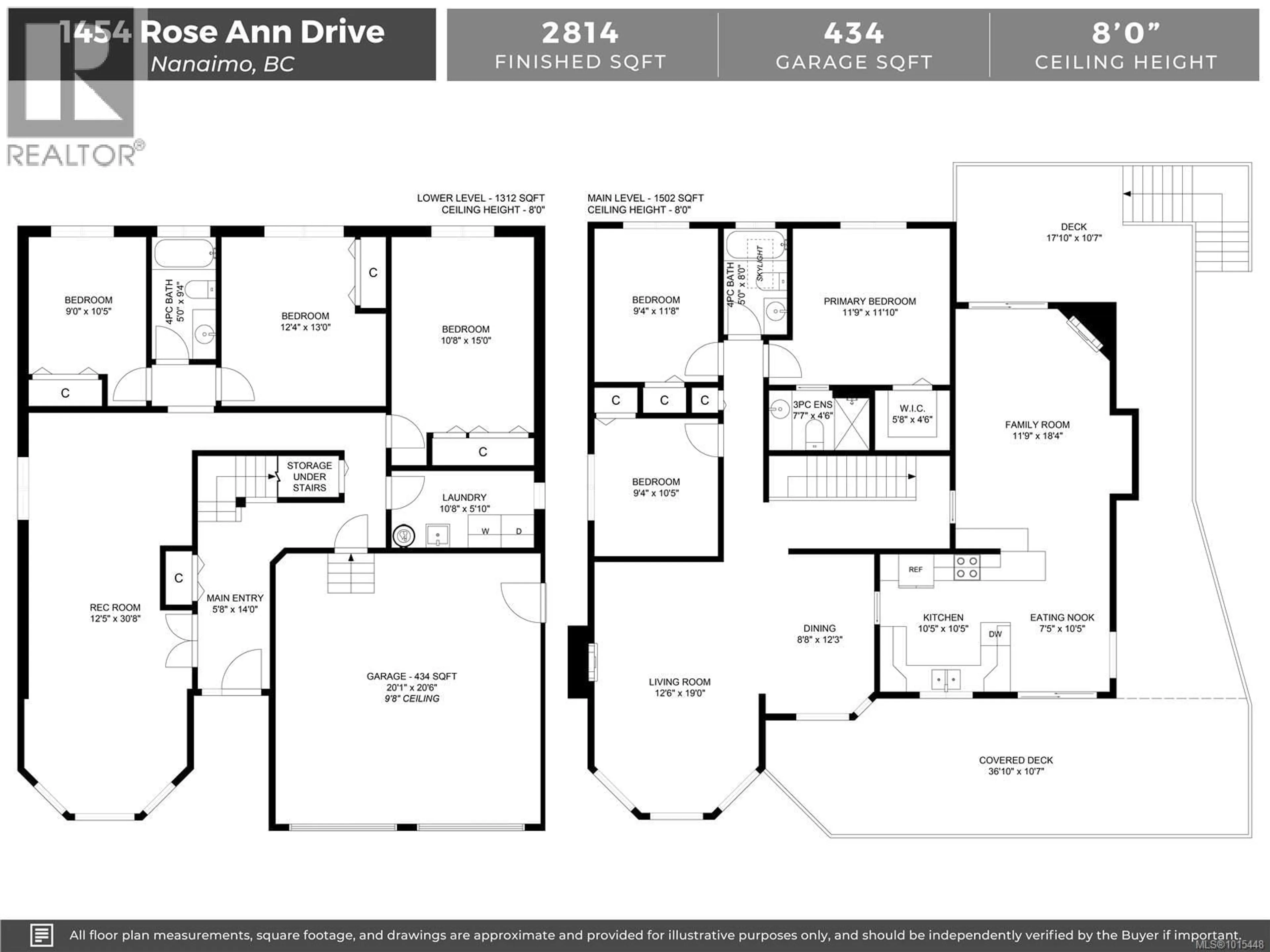Floor plan for 1454 ROSE ANN DRIVE, Nanaimo British Columbia V9T4K8