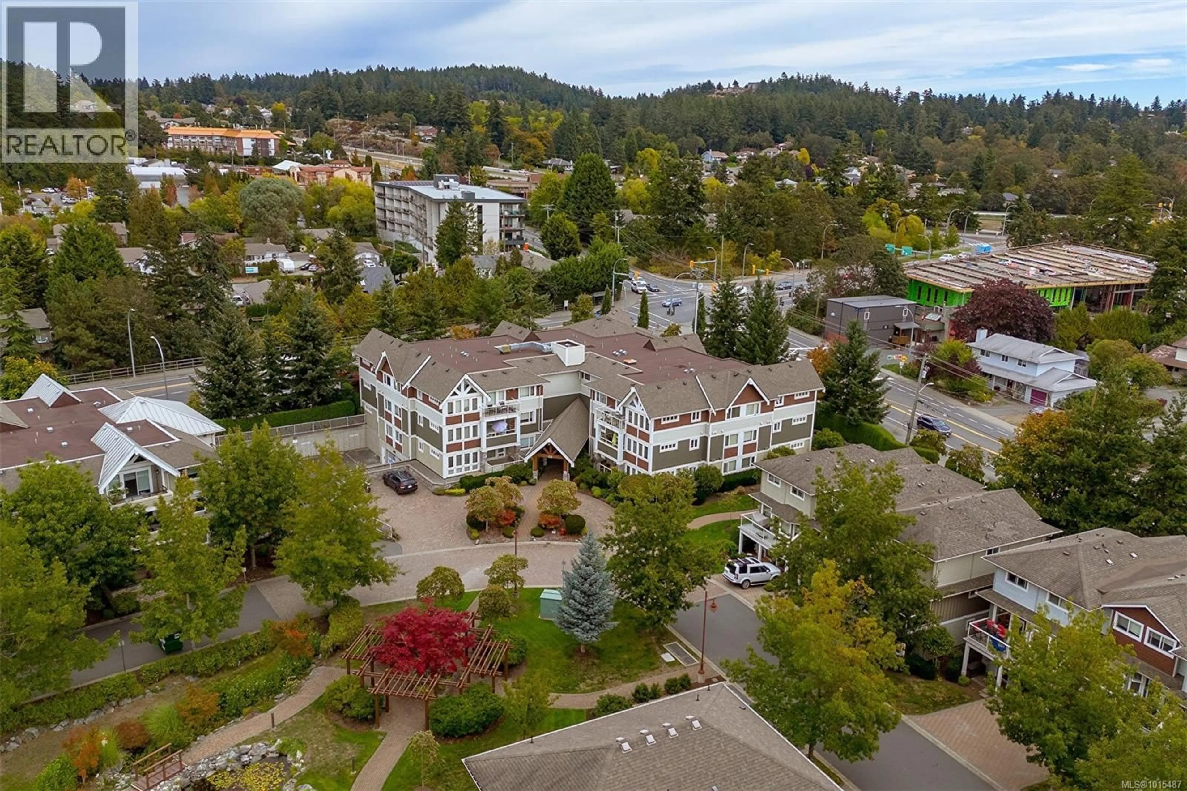 A pic from outside/outdoor area/front of a property/back of a property/a pic from drone, mountain view for 302 - 535 HEATHERDALE LANE, Saanich British Columbia V8Z0A4