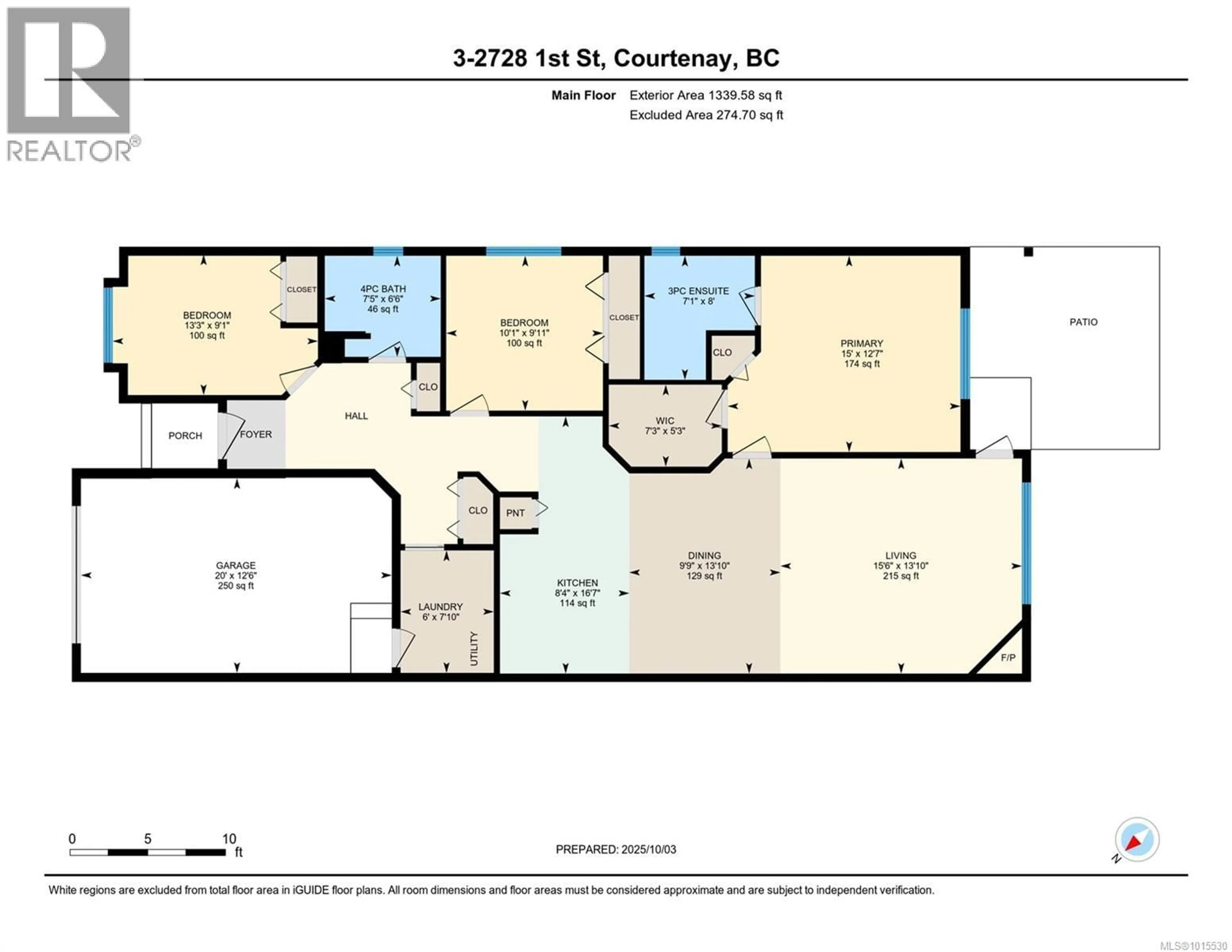Floor plan for 3 - 2728 1ST STREET, Courtenay British Columbia V9N4A4