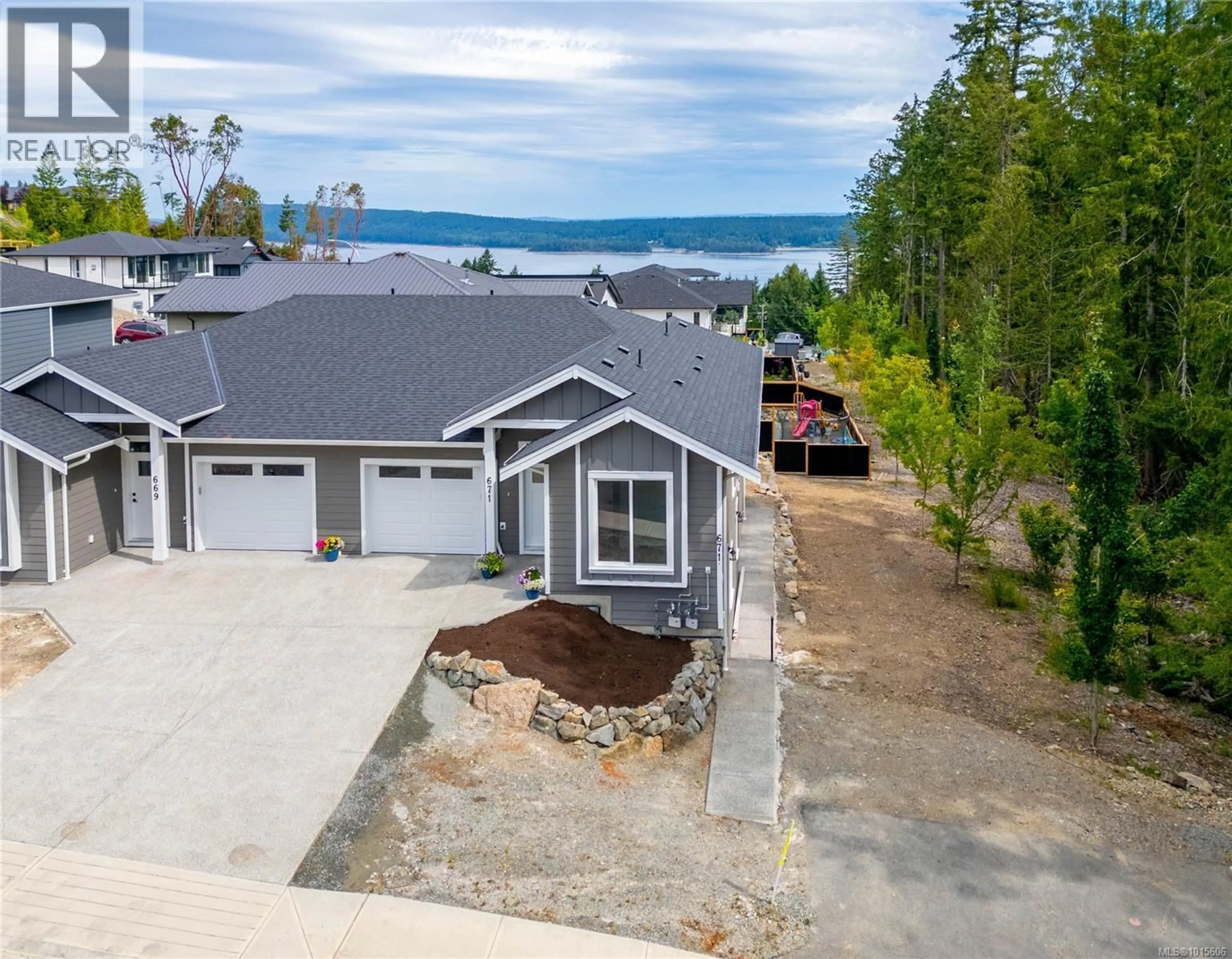 A pic from outside/outdoor area/front of a property/back of a property/a pic from drone, water/lake/river/ocean view for 671 SANDERSON ROAD, Ladysmith British Columbia V9G0A7