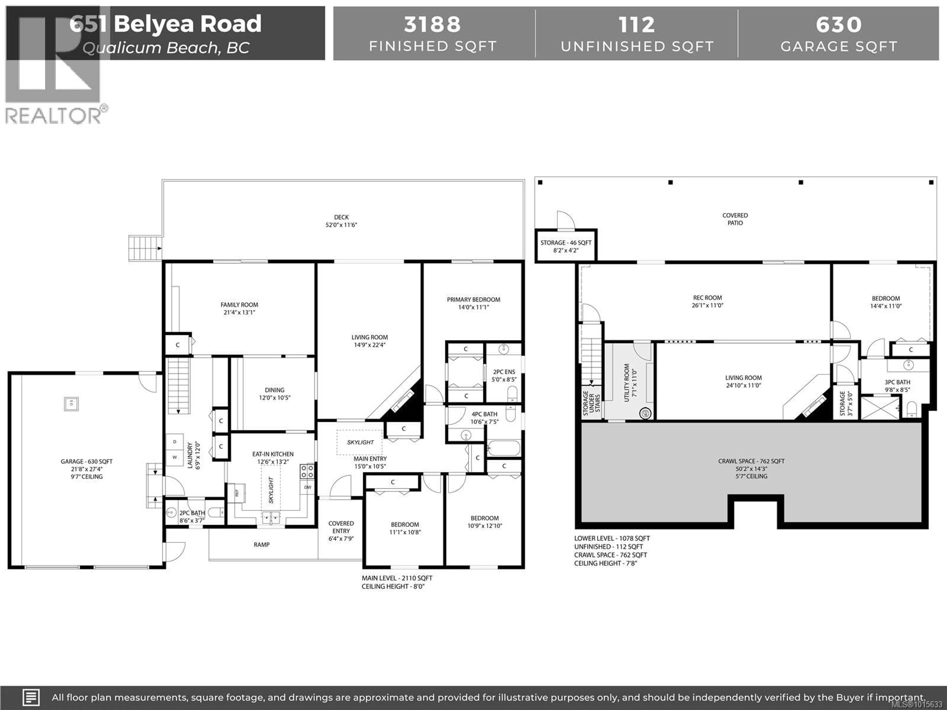 Floor plan for 651 BELYEA ROAD, Qualicum Beach British Columbia V9K1H4