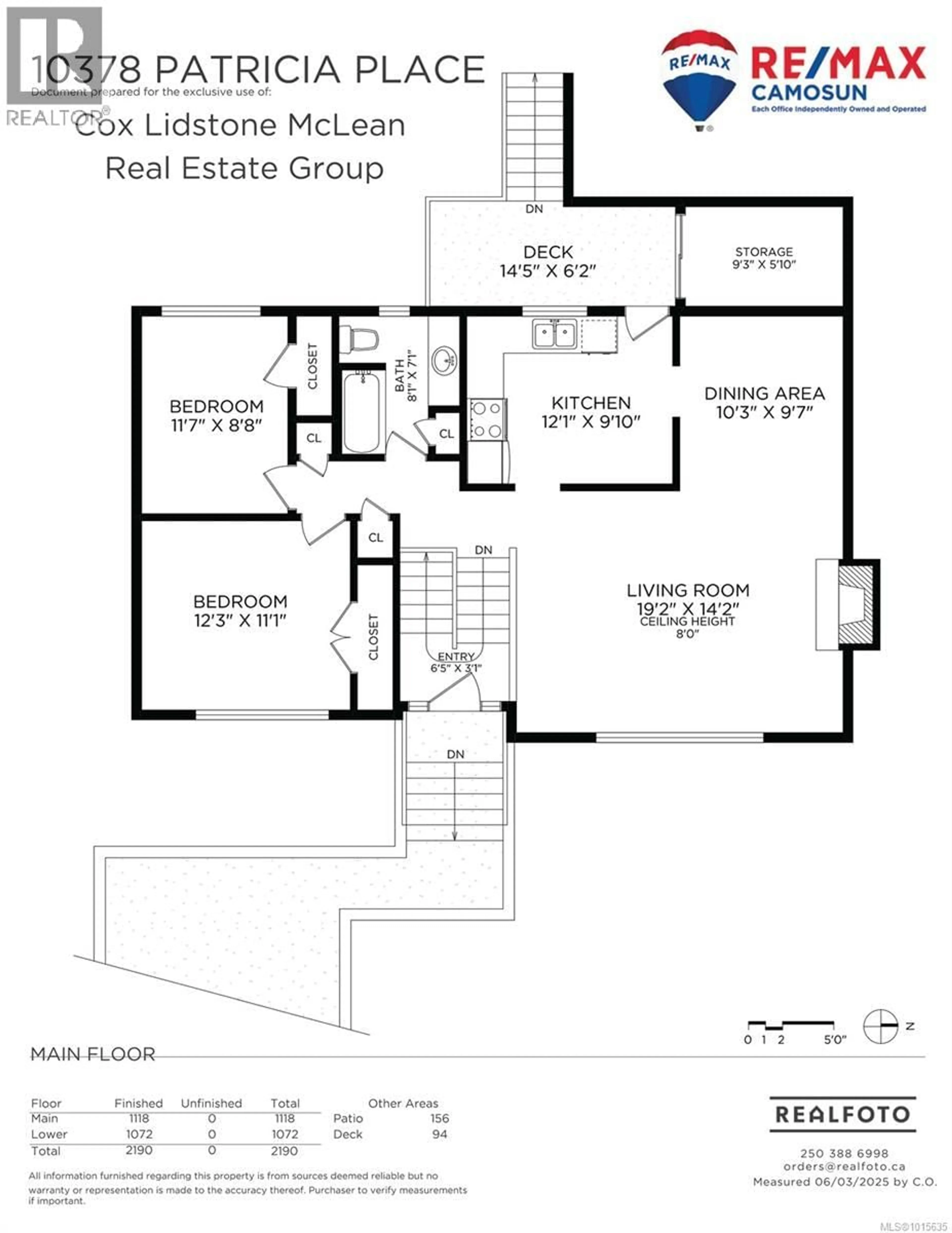 Floor plan for 10378 PATRICIA PLACE, Sidney British Columbia V8L3J6