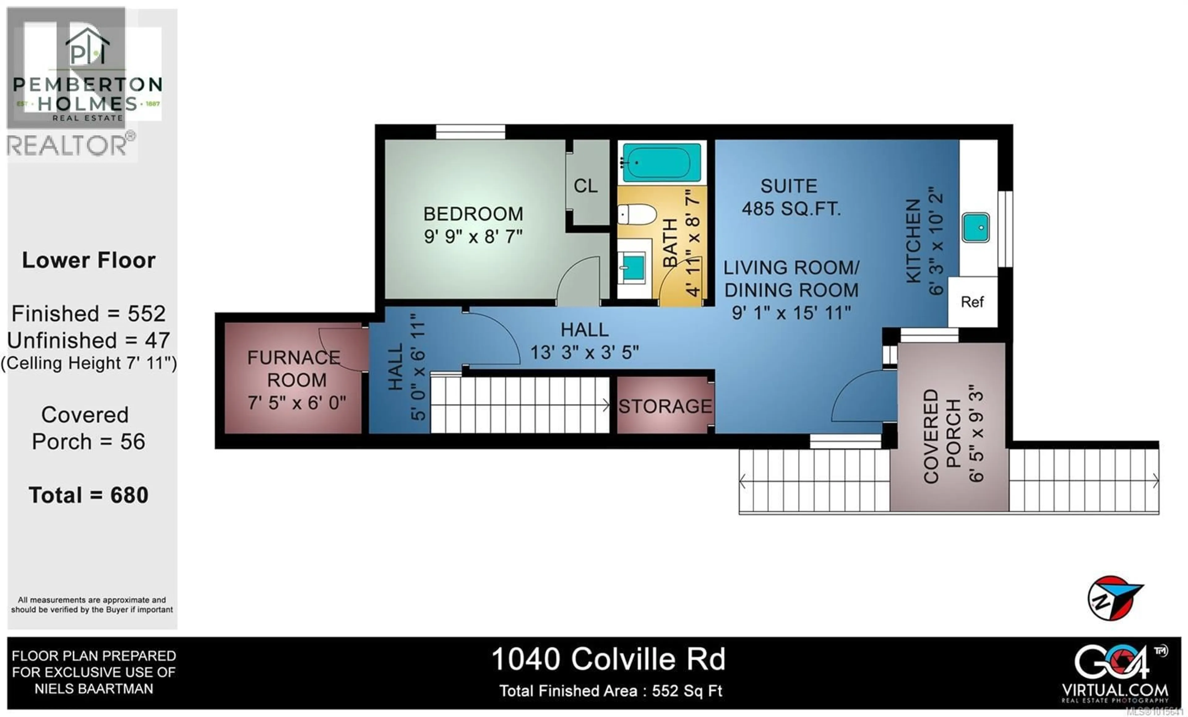 Floor plan for 1040 COLVILLE ROAD, Esquimalt British Columbia V9A4P7