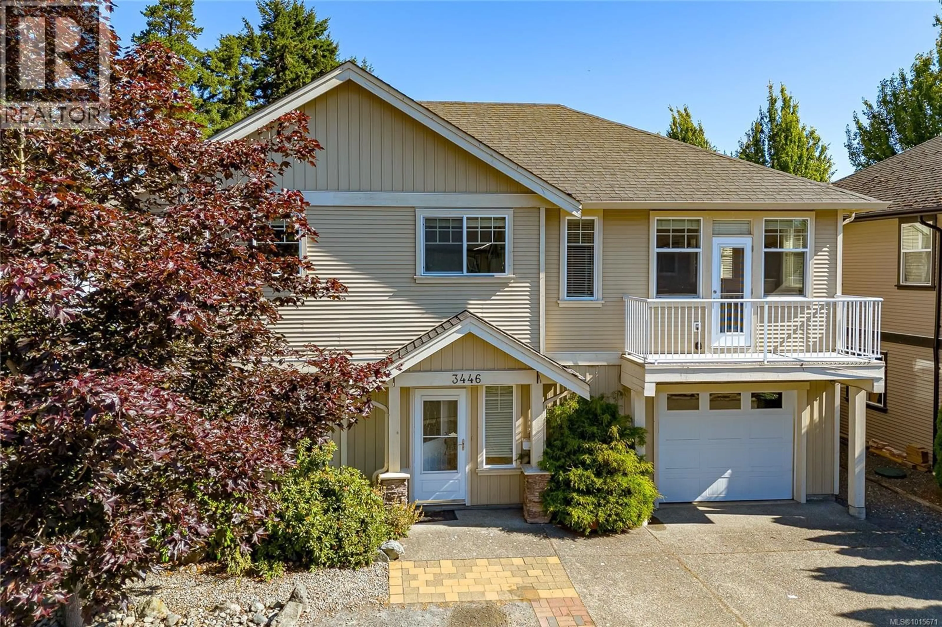 Home with vinyl exterior material, street for 3446 HAPPY VALLEY ROAD, Langford British Columbia L1L1L1