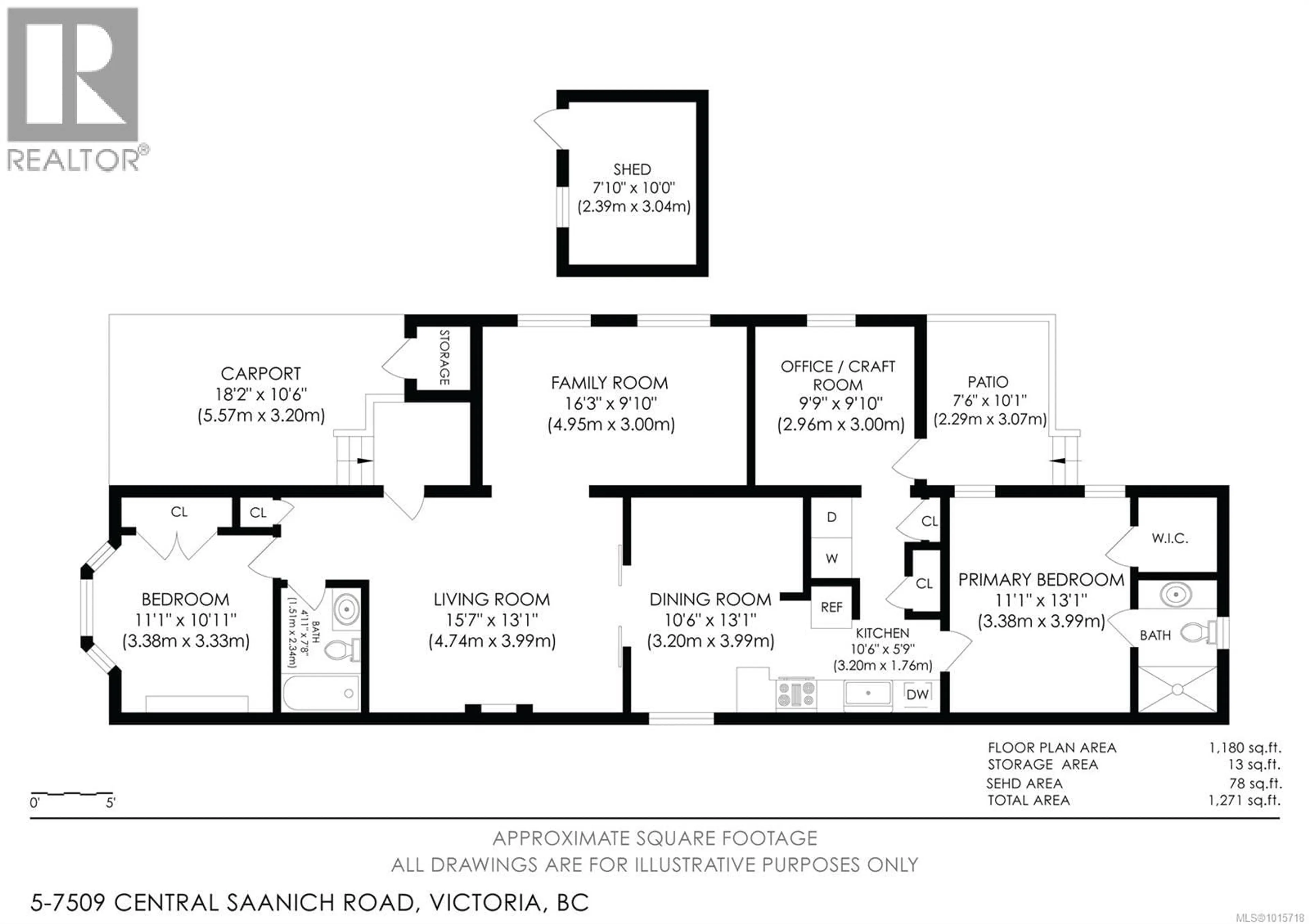 Floor plan for 5 - 7509 CENTRAL SAANICH ROAD, Central Saanich British Columbia V8M2B5