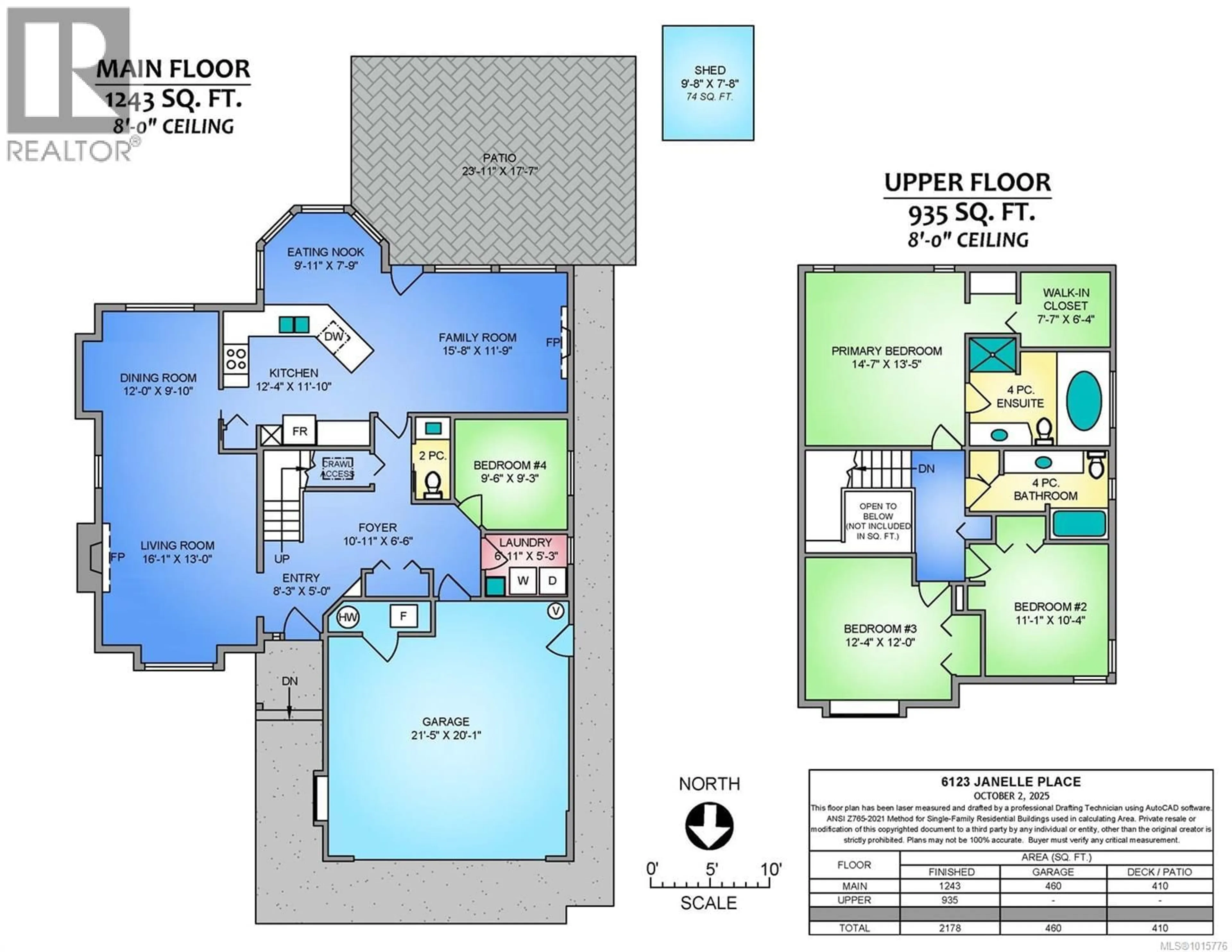 Floor plan for 6123 JANELLE PLACE, Nanaimo British Columbia V9V1M7